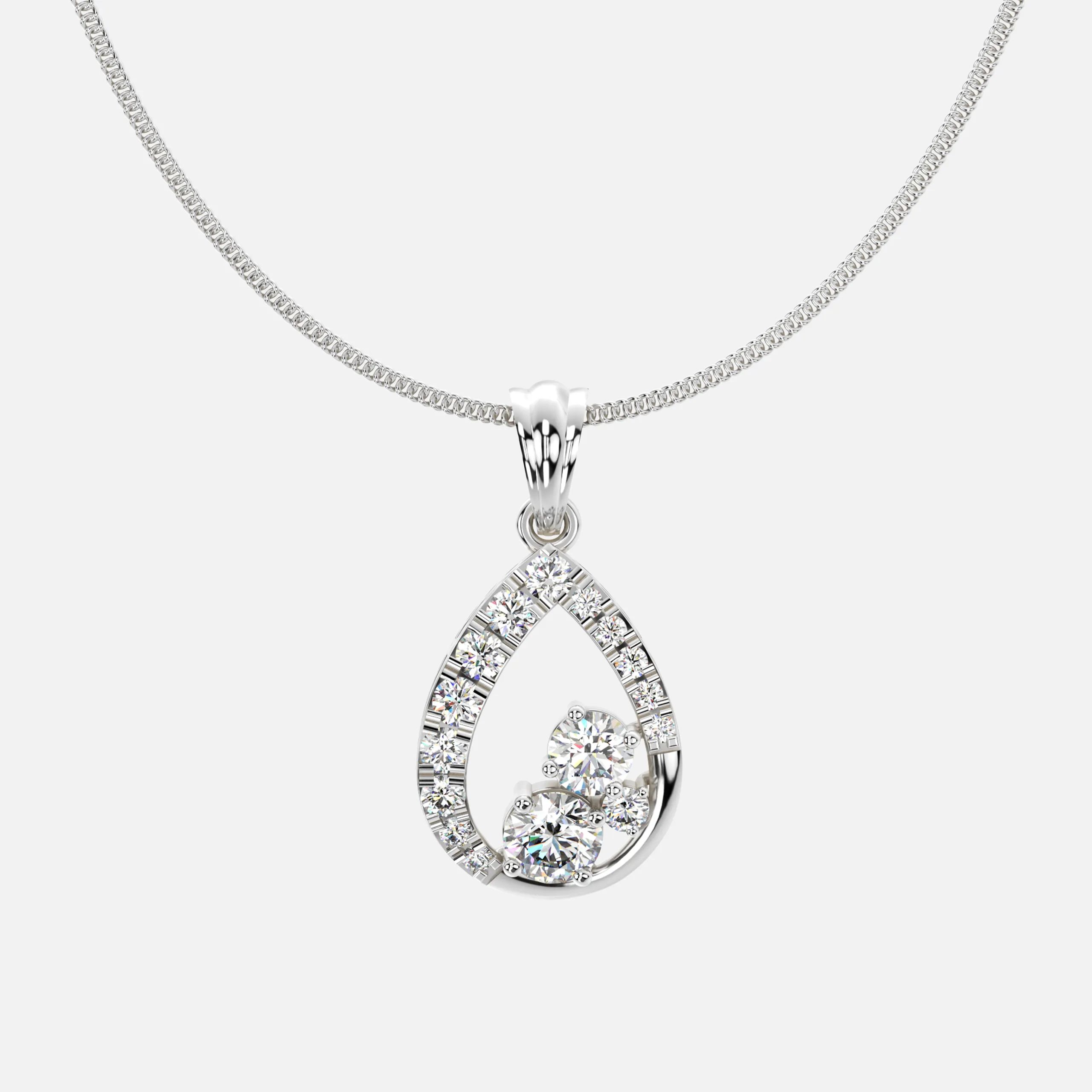 Gleaming Drop Diamond Pendant