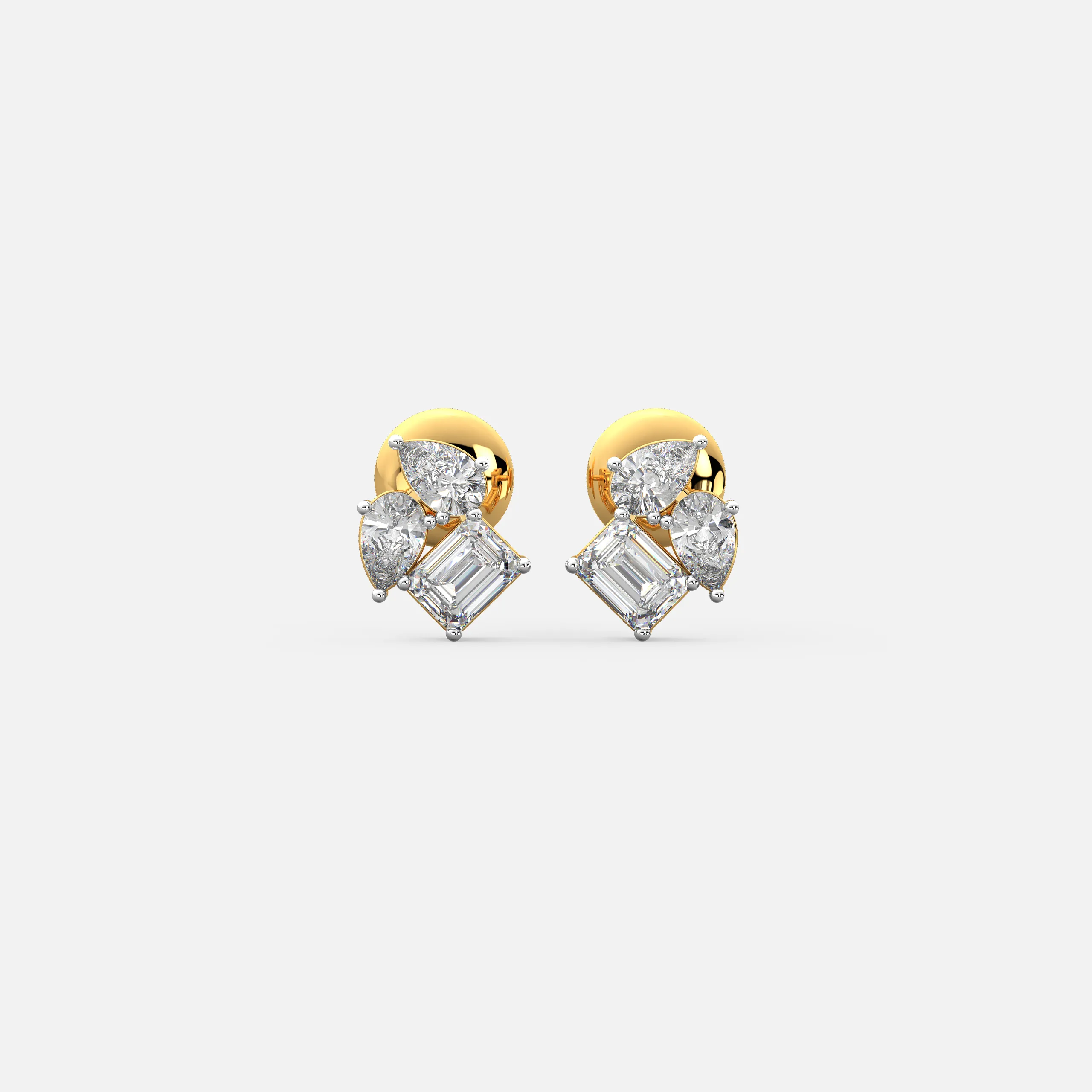 Radiant Crest Diamond Earrings