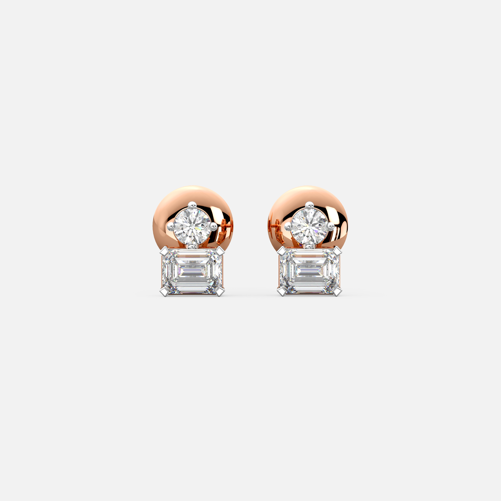 Radiant Duo Diamond Earrings