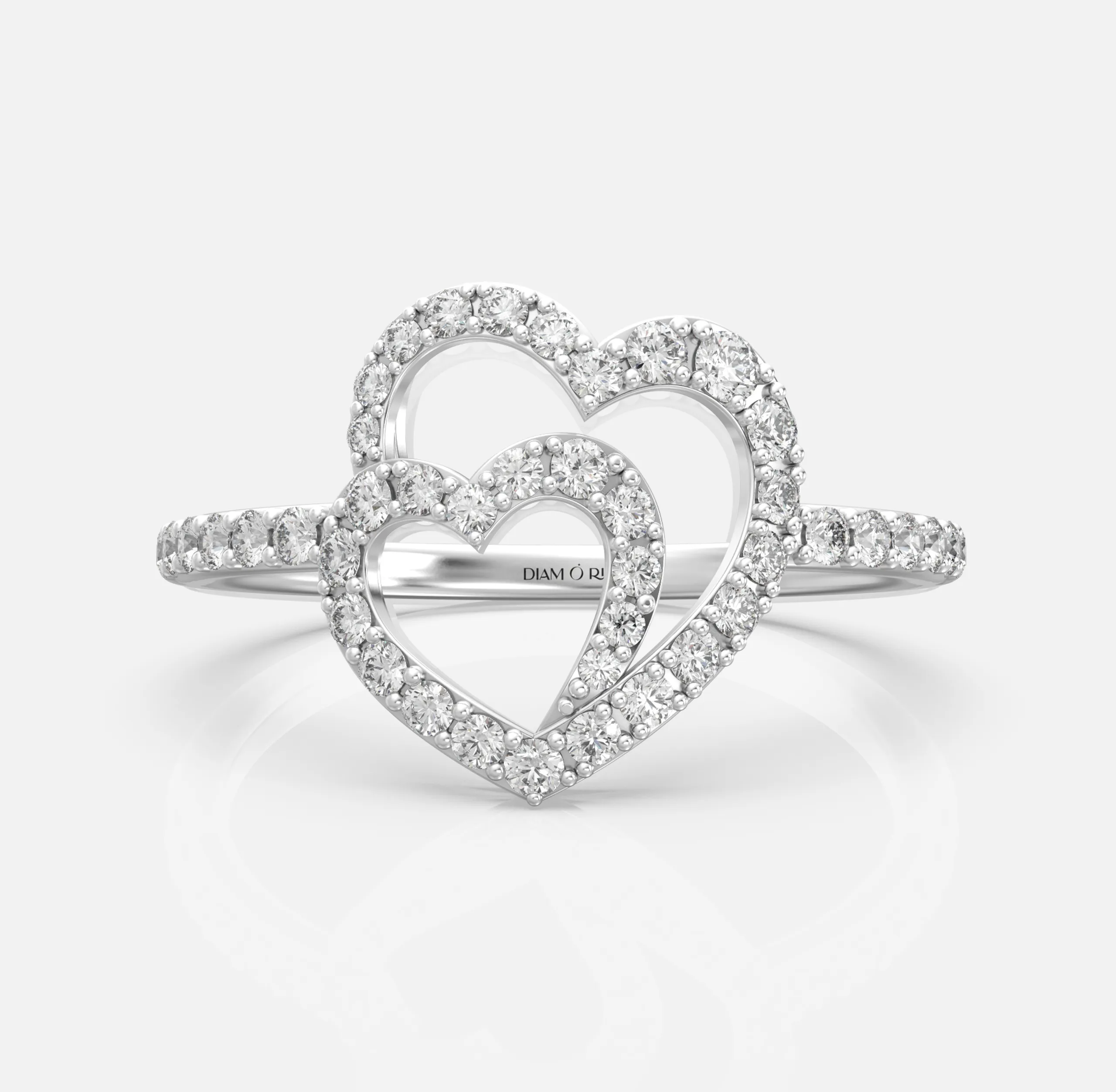 Interlocking Hearts Diamond Ring