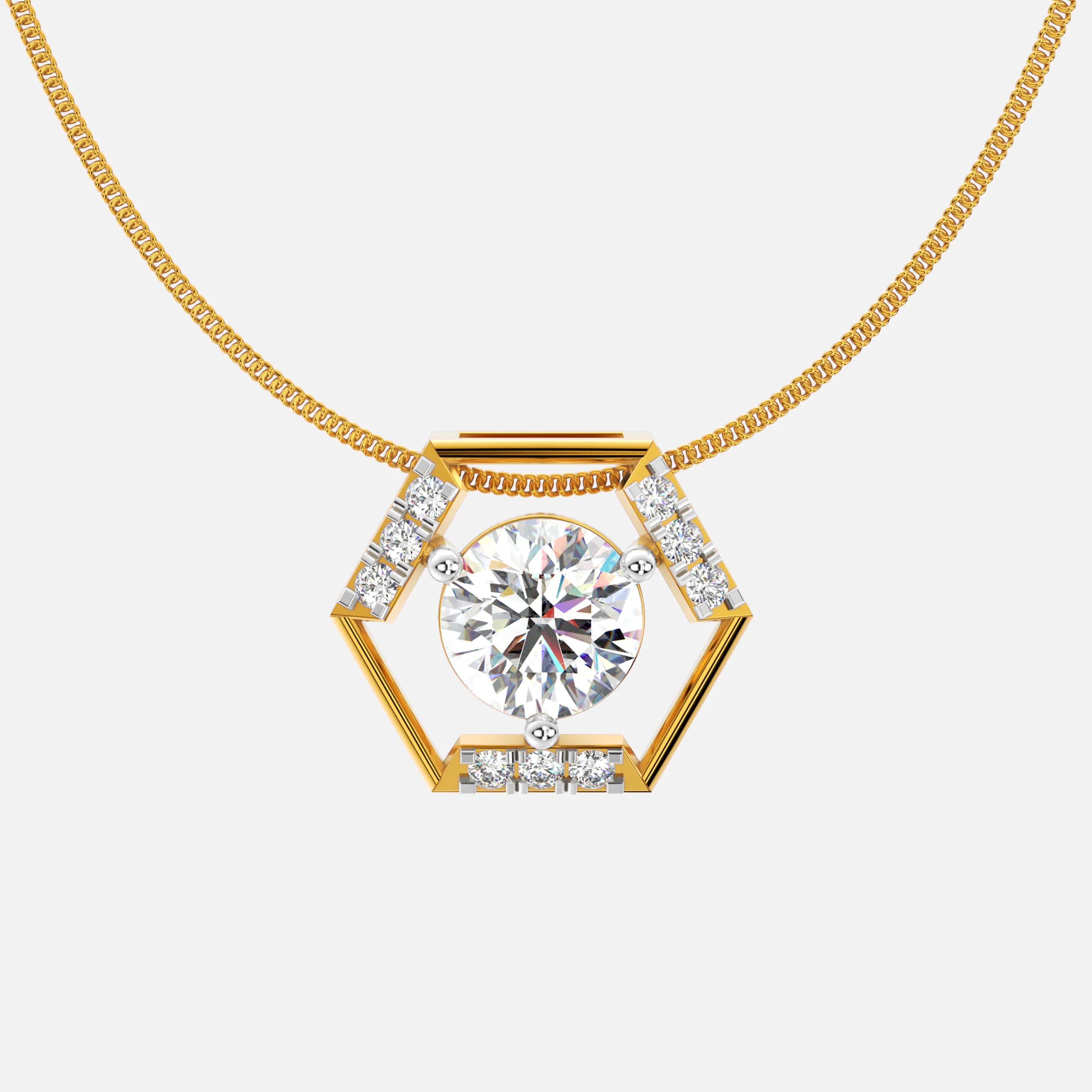 Celestial Hexa Diamond Pendant