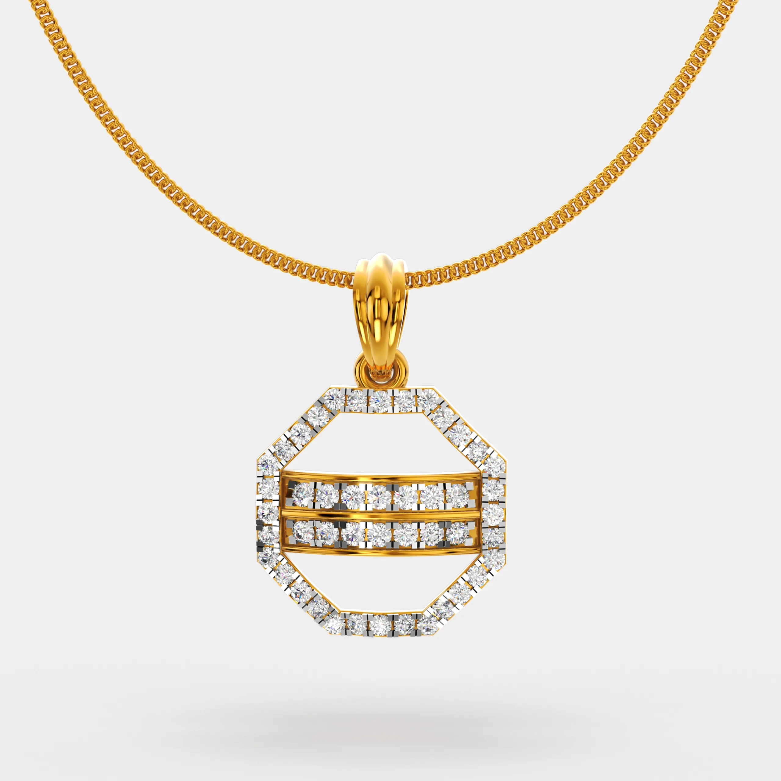Diamond Halo Bar Pendant
