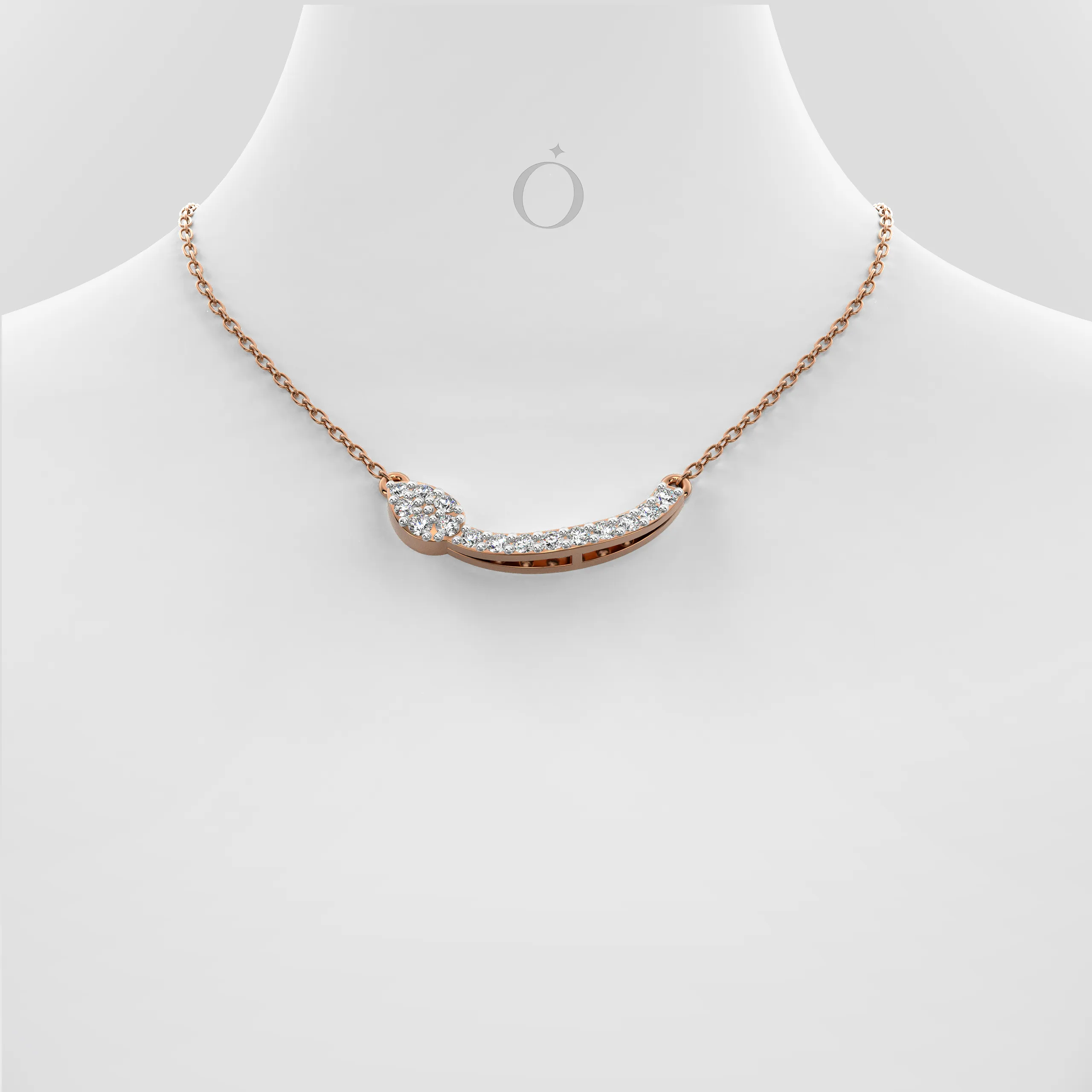 Floral Curve Diamond Necklace