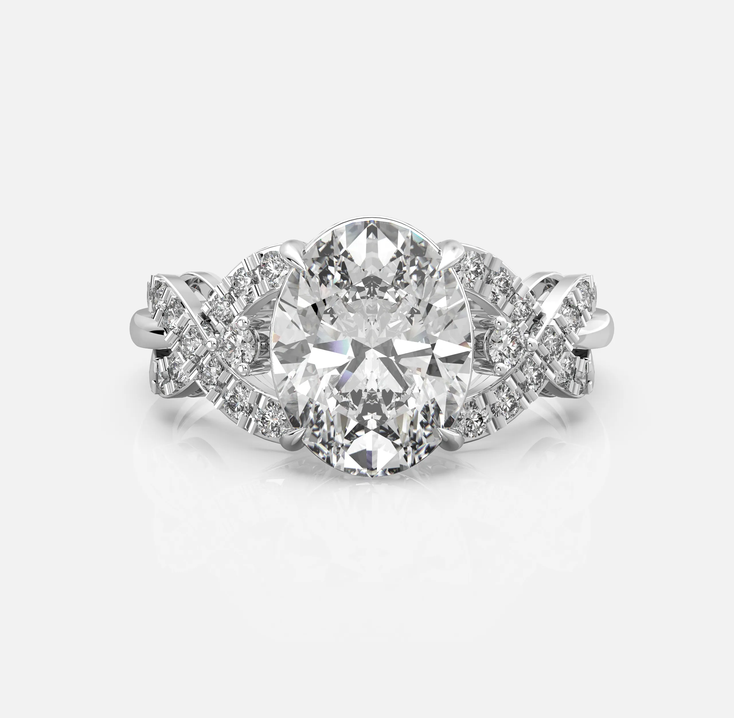 Elegant Oval Diamond Ring