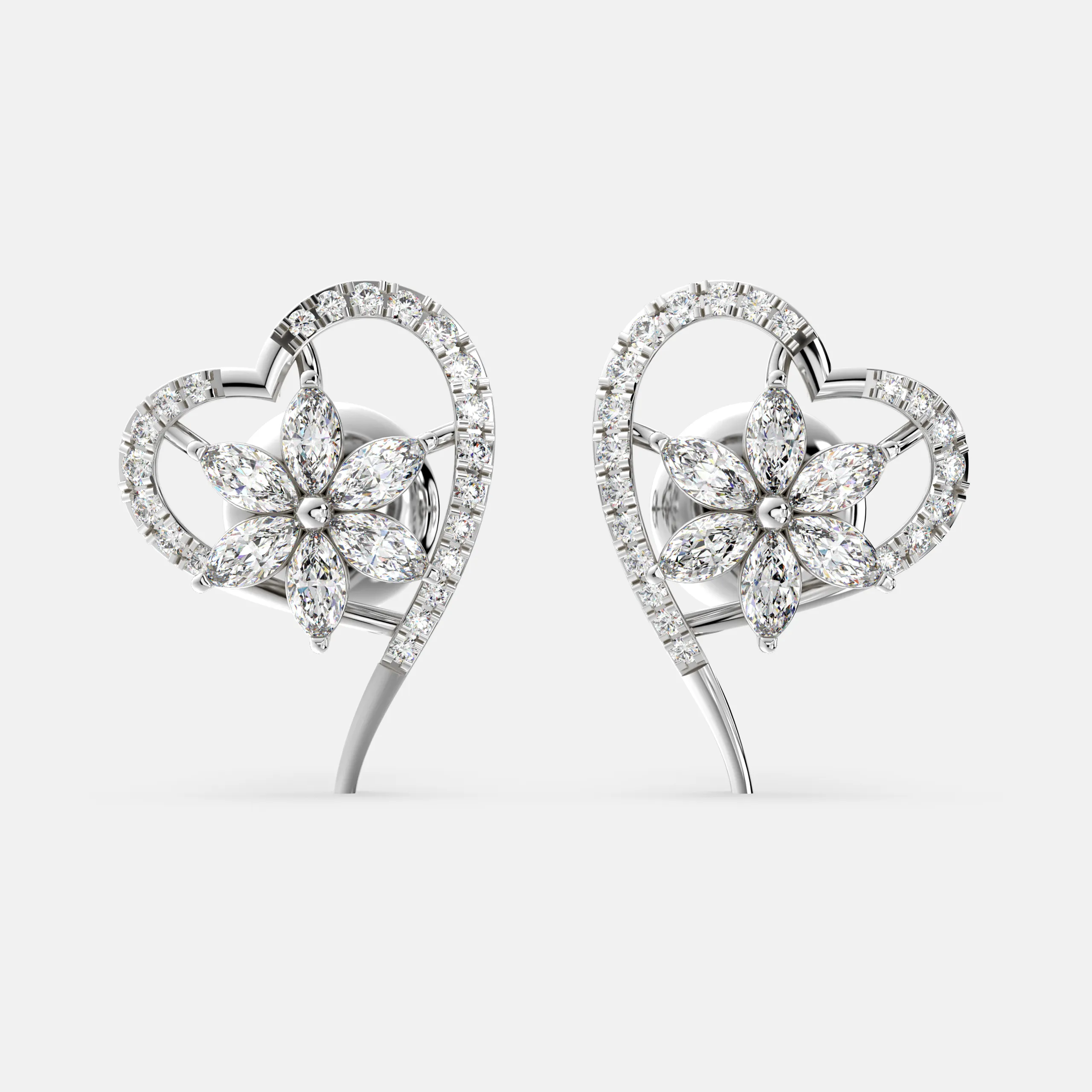 Blossom Heart Diamond Earrings