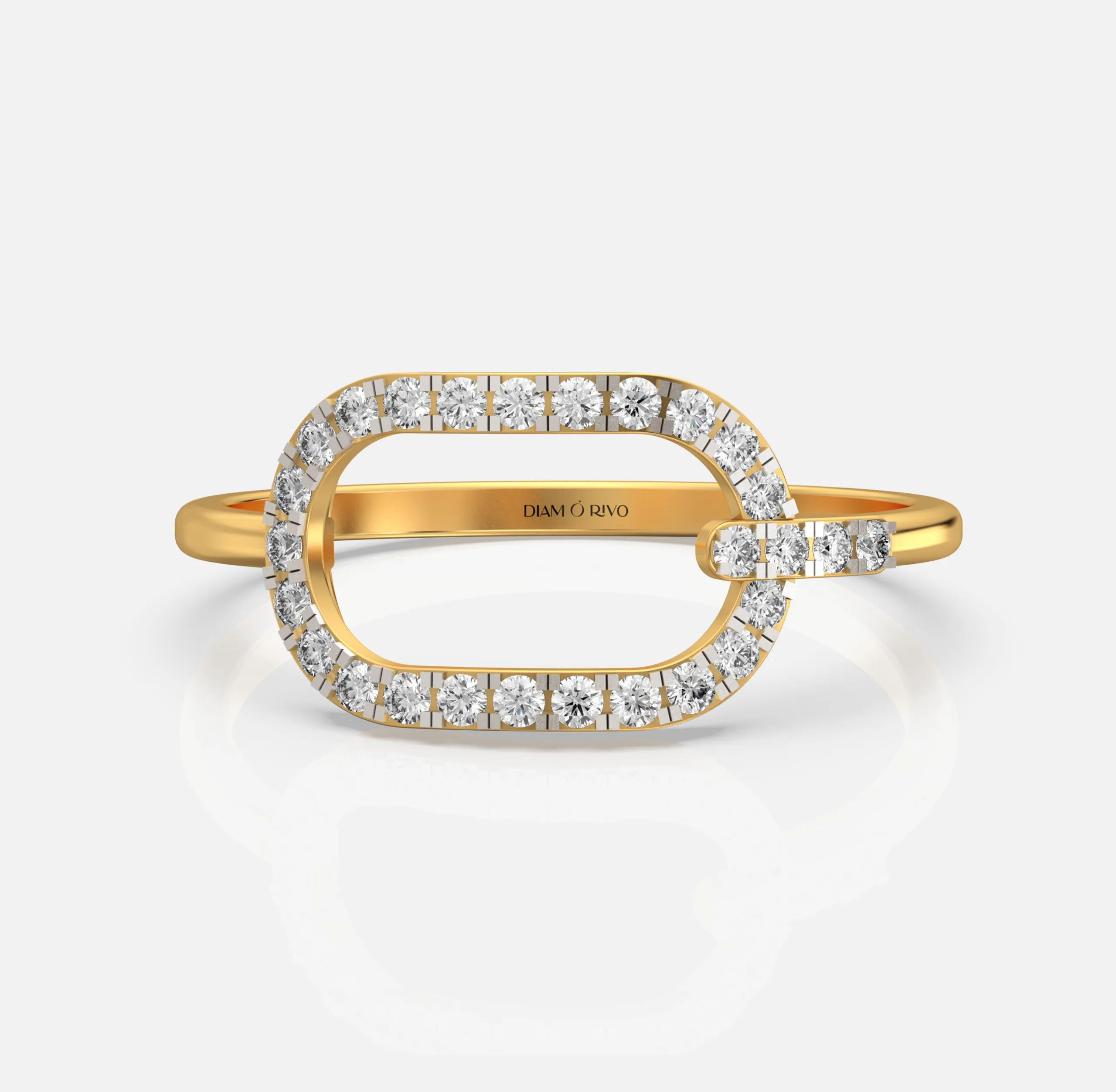 Oval Link Diamond Ring