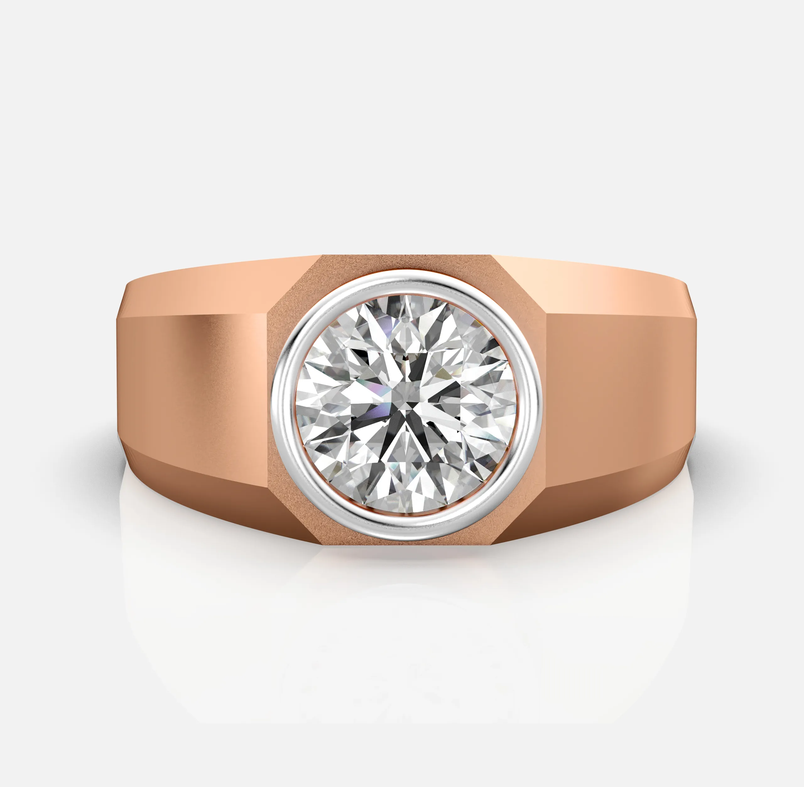 Solitaire Bezel Men’s Ring