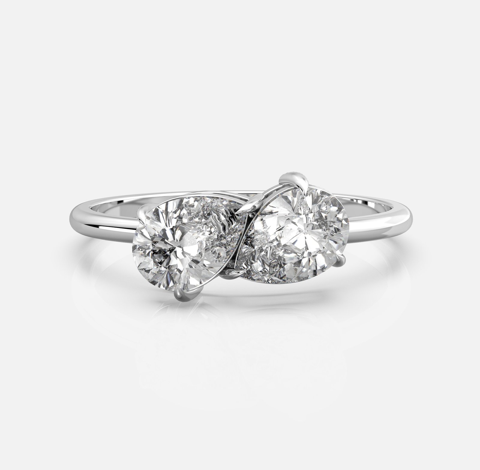 Twin Harmony Diamond Bypass Ring