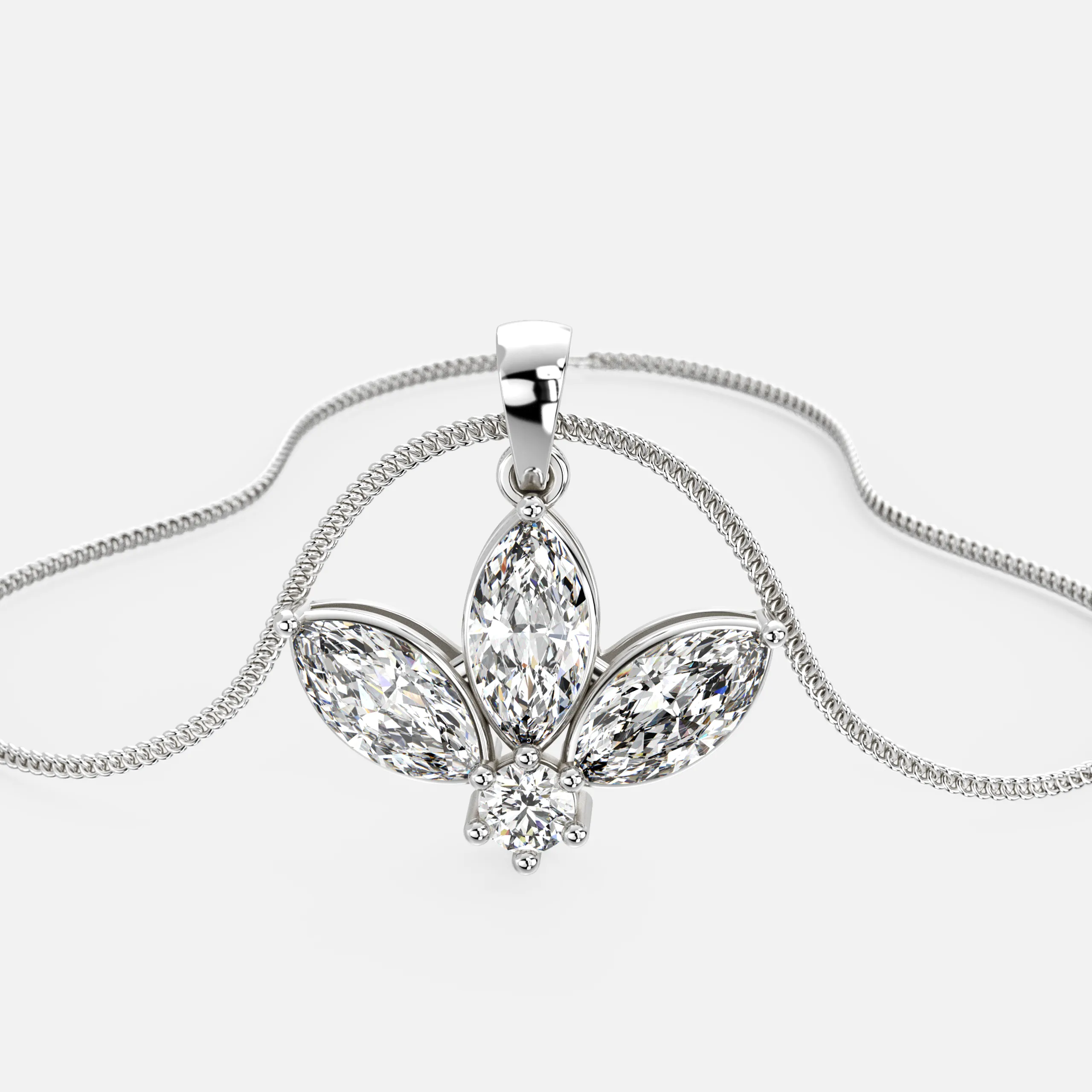 Trinity Bloom Diamond Pendant