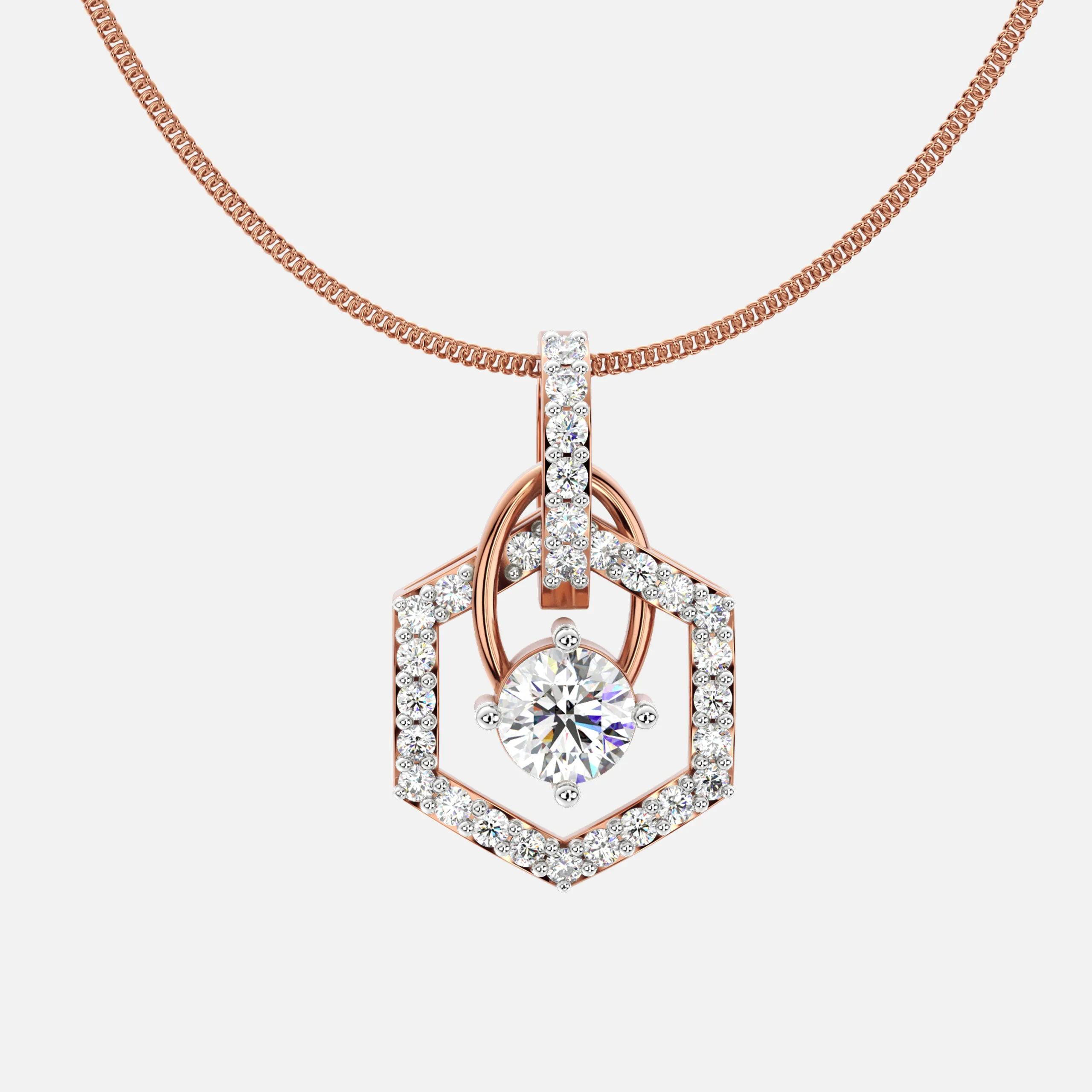 Hexara Halo Diamond Pendant