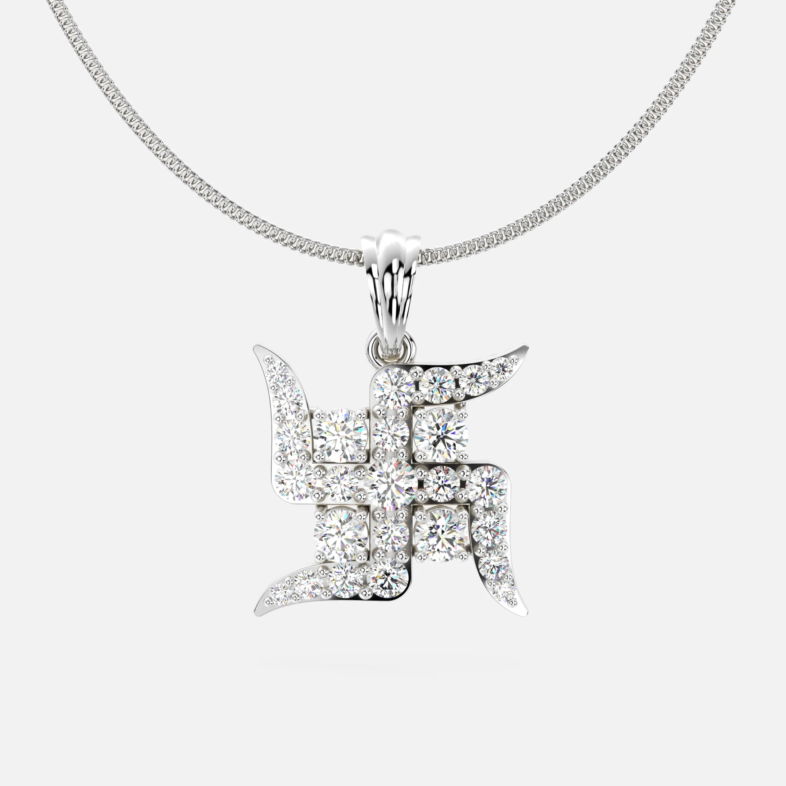 Divine Swastik Diamond Pendant