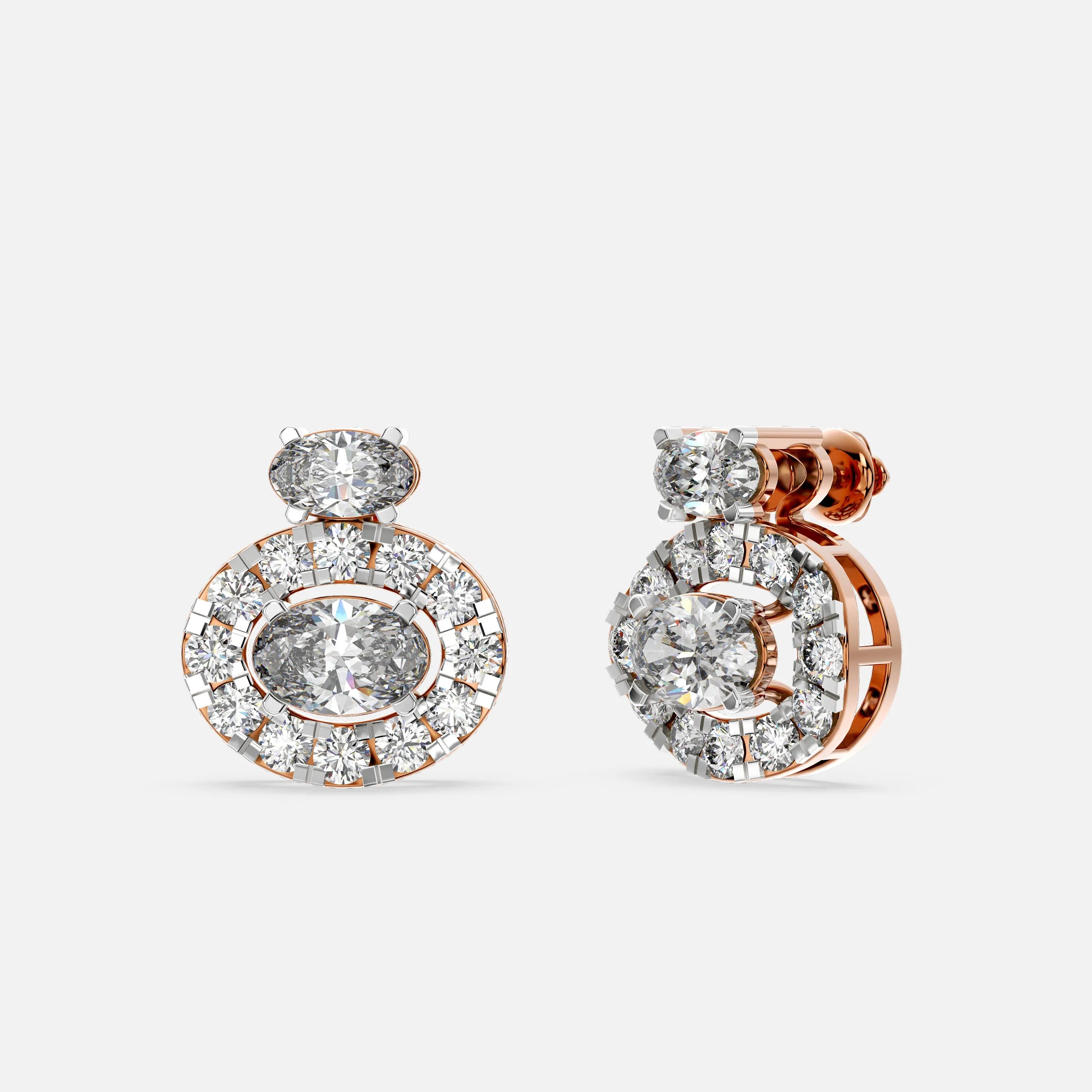 Luna Halo Diamond Earrings