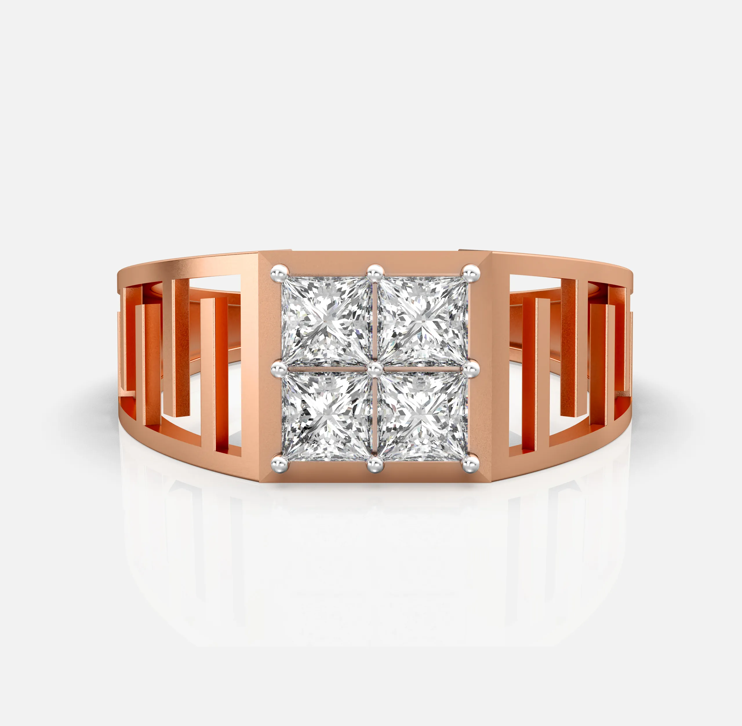 Quad Frame Diamond Ring