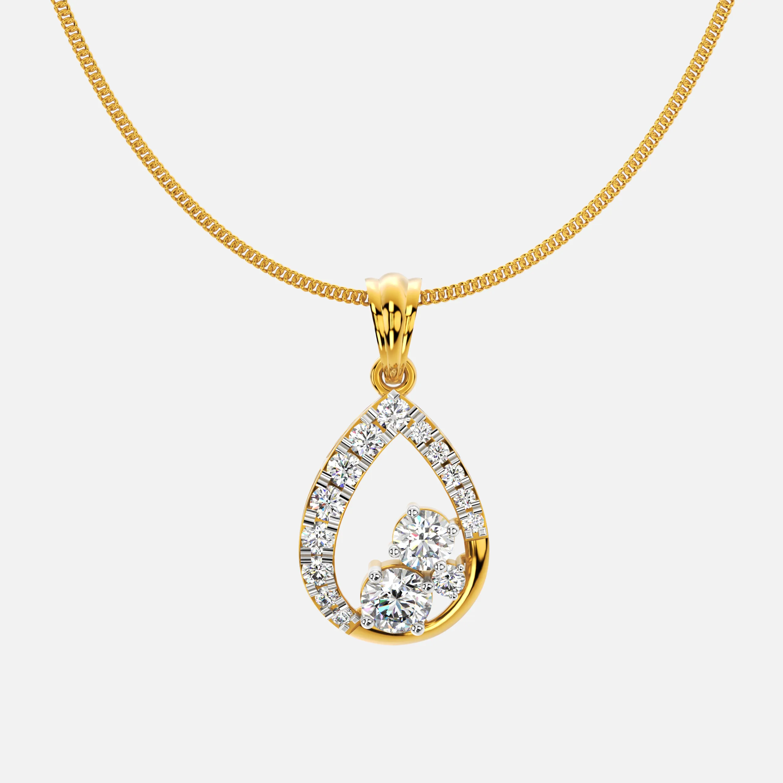 Gleaming Drop Diamond Pendant