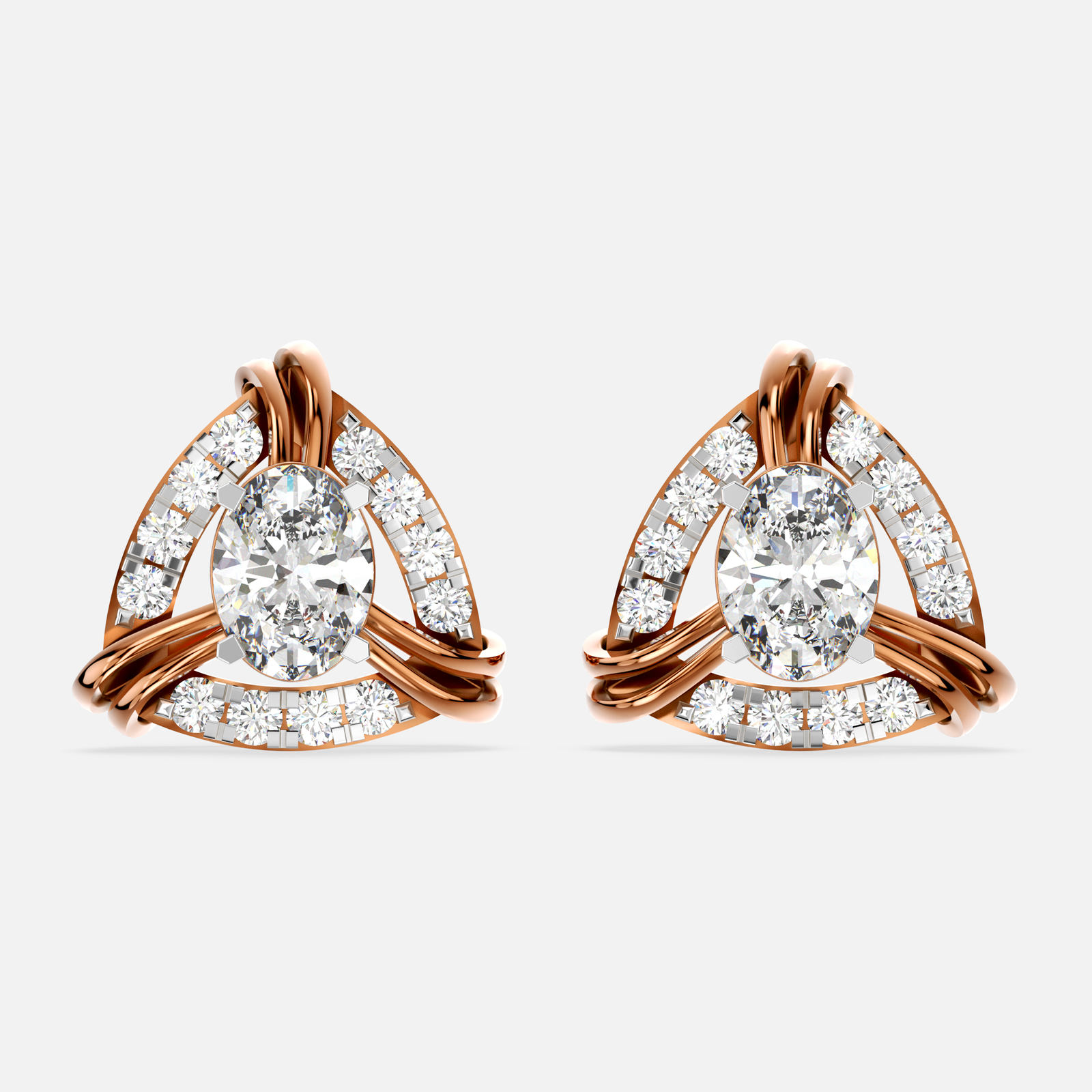 Trinity Gleam Diamond Earrings