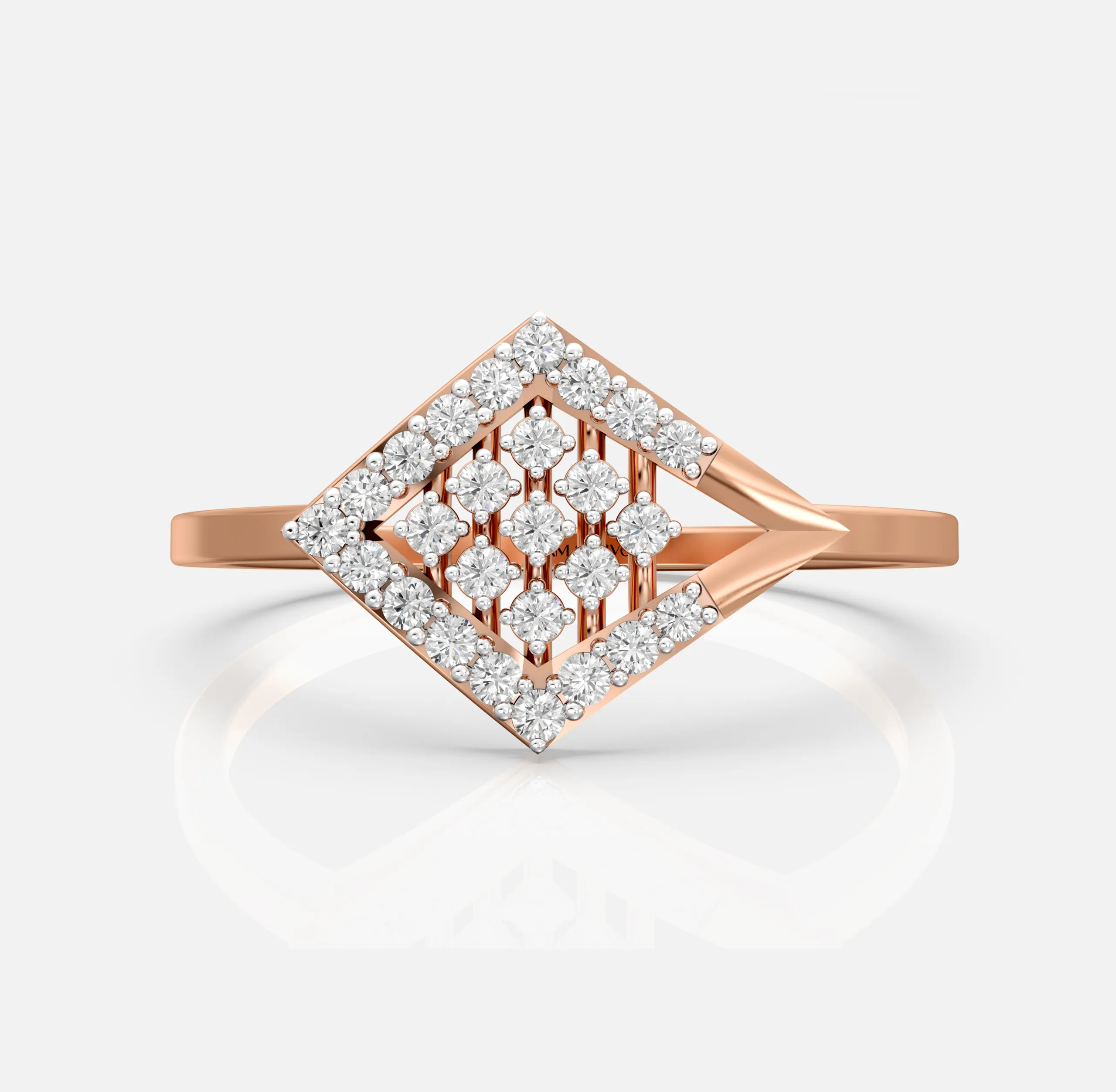 Radiant Lattice Diamond Ring