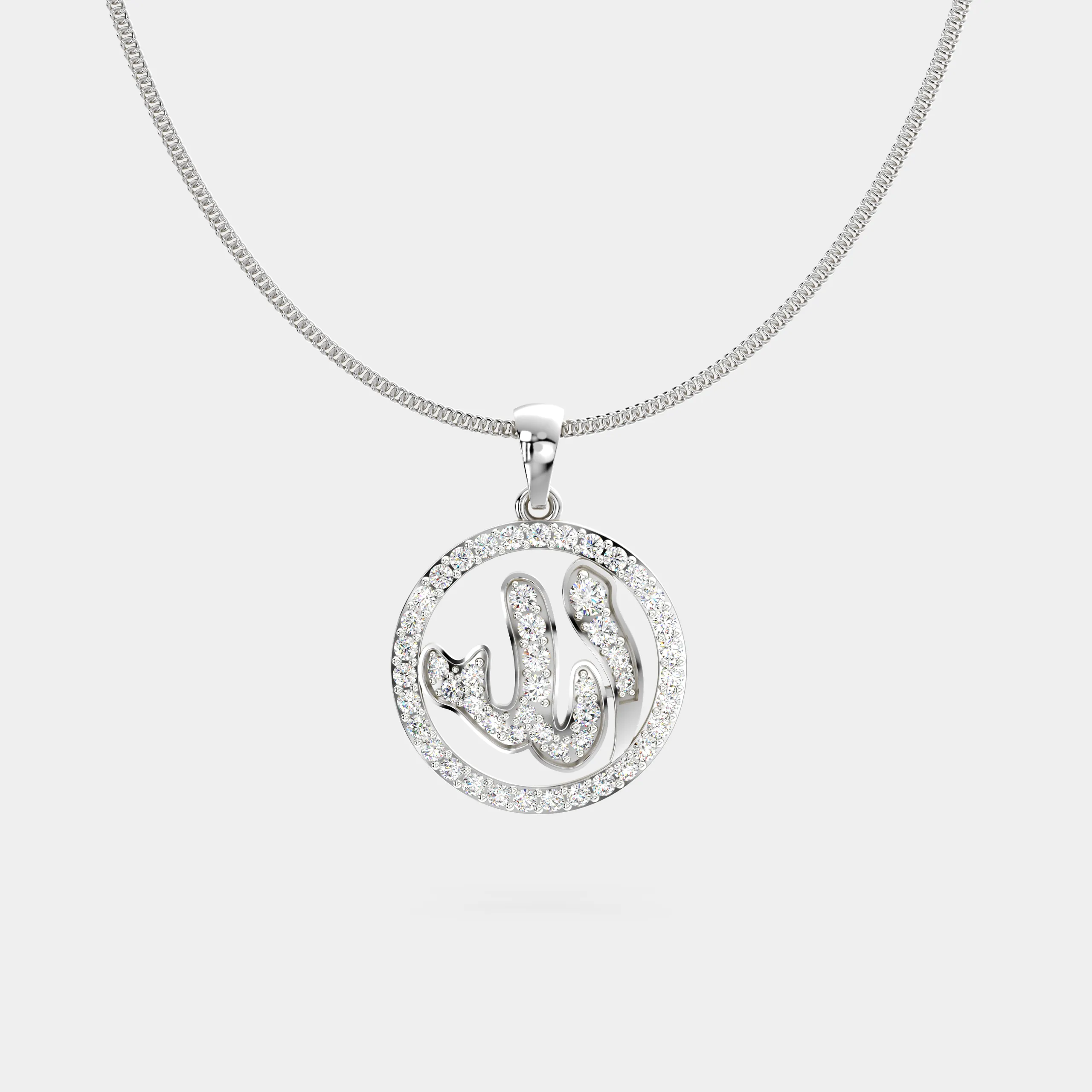 Divine Script Diamond Pendant