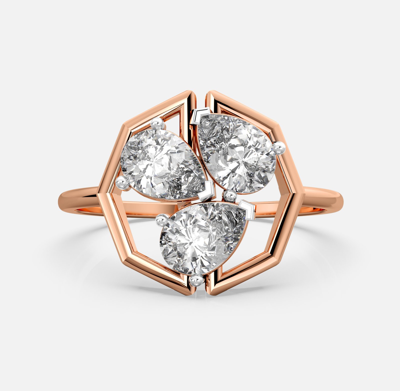 Tear Drop Diamond Cluster Ring