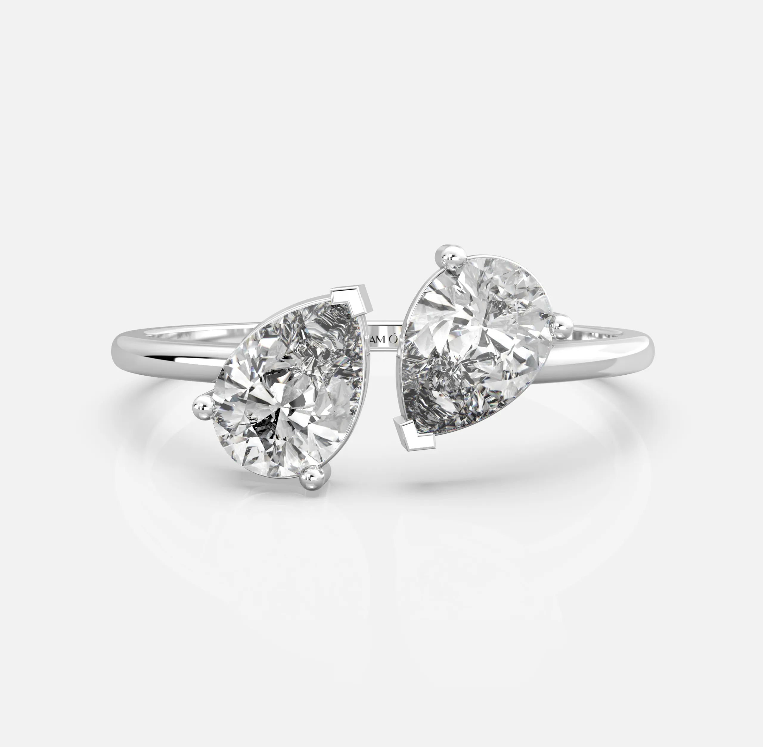 Twin Pear Diamond Bypass Ring