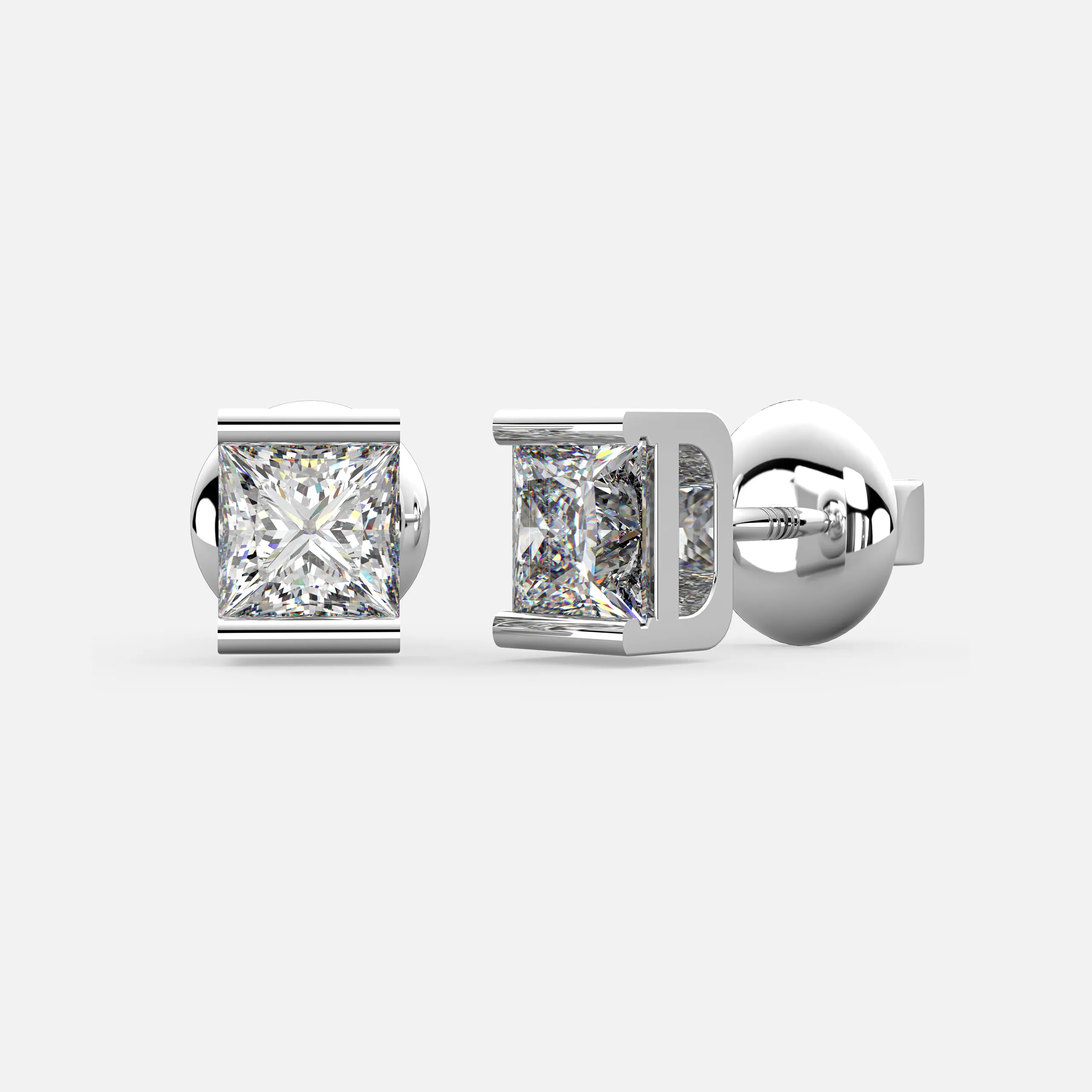 Spark Square Diamond Studs
