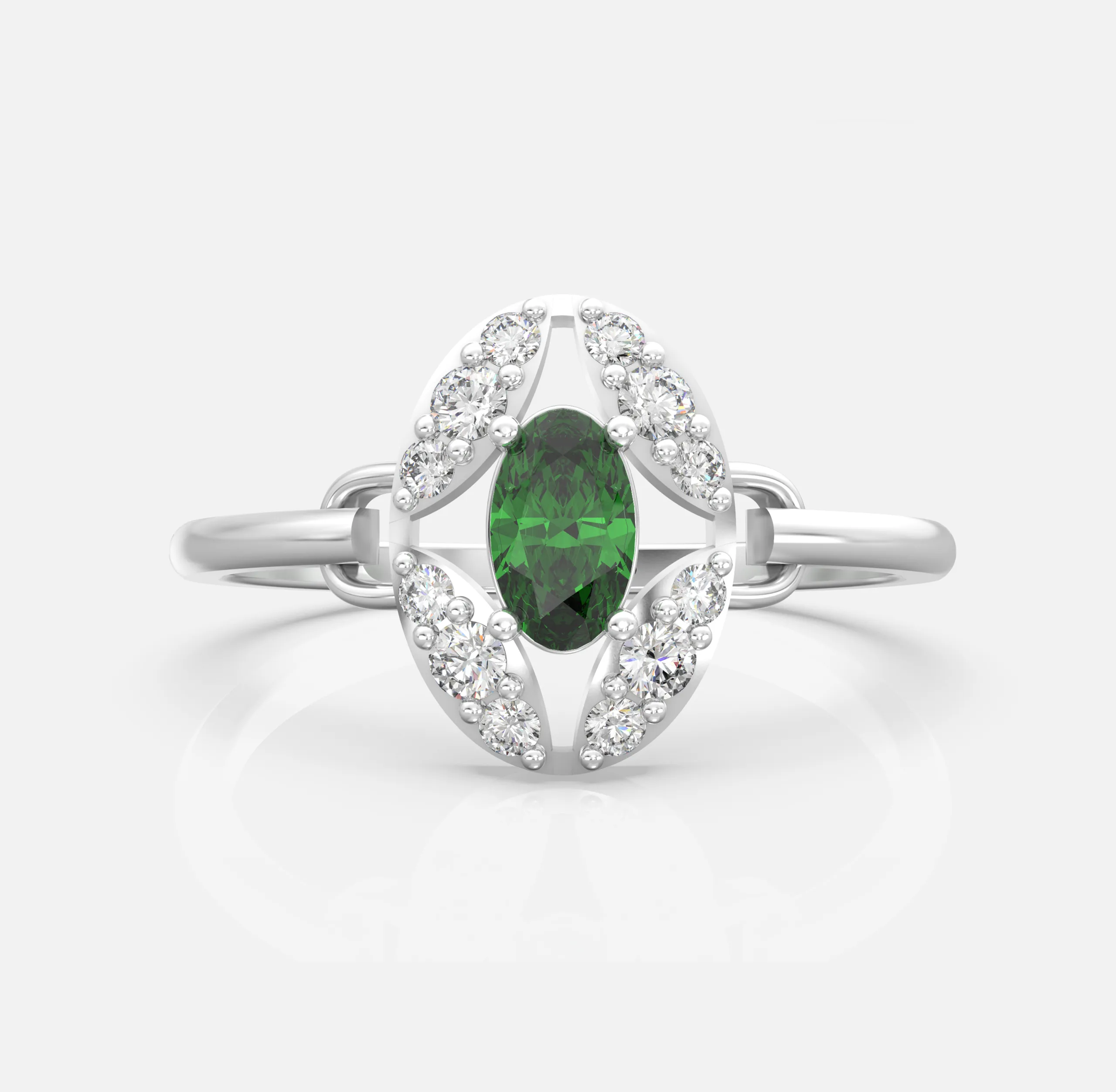 Eterna Oval Halo Ring