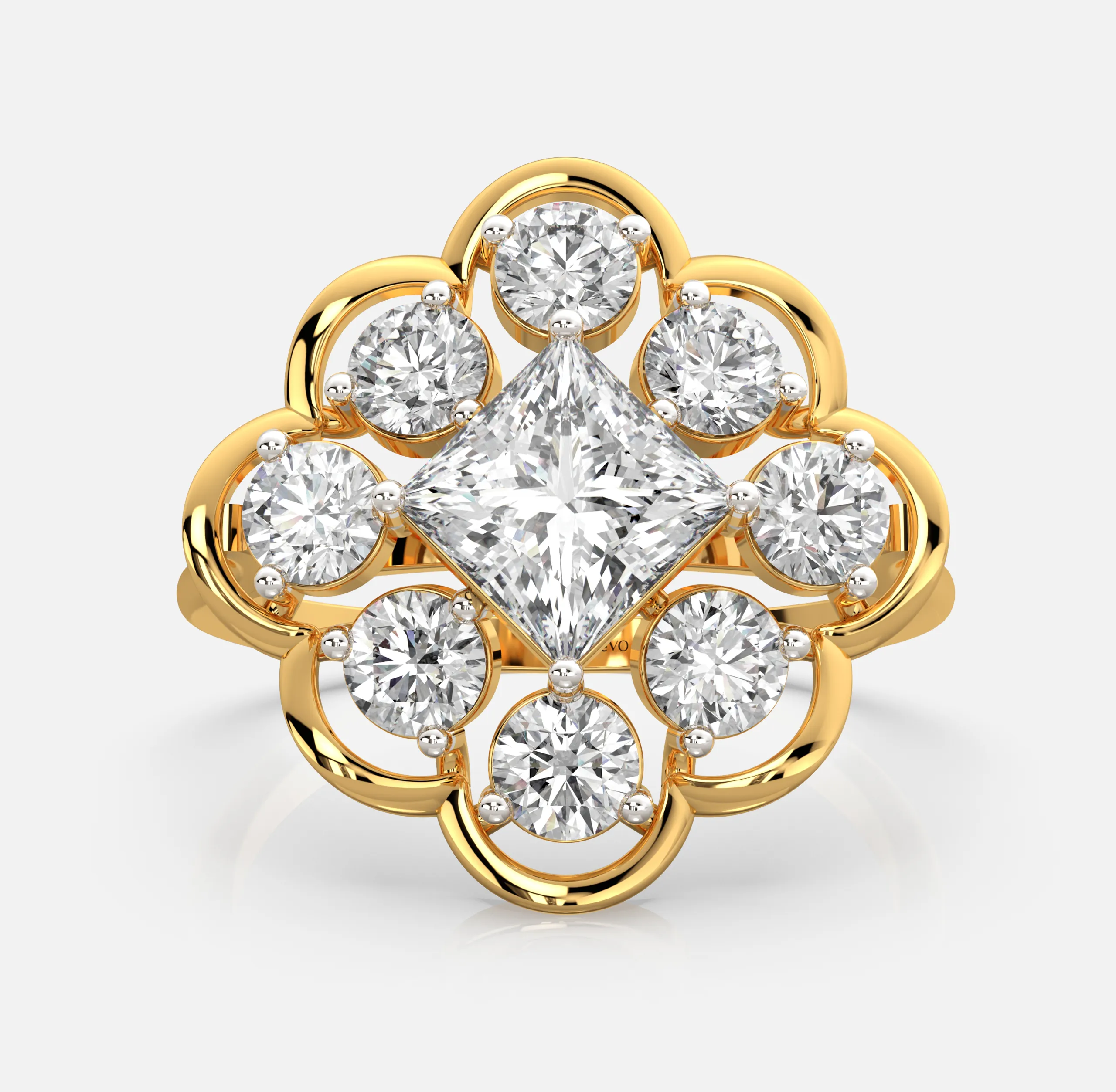 Clover Blossom Diamond Cluster Ring