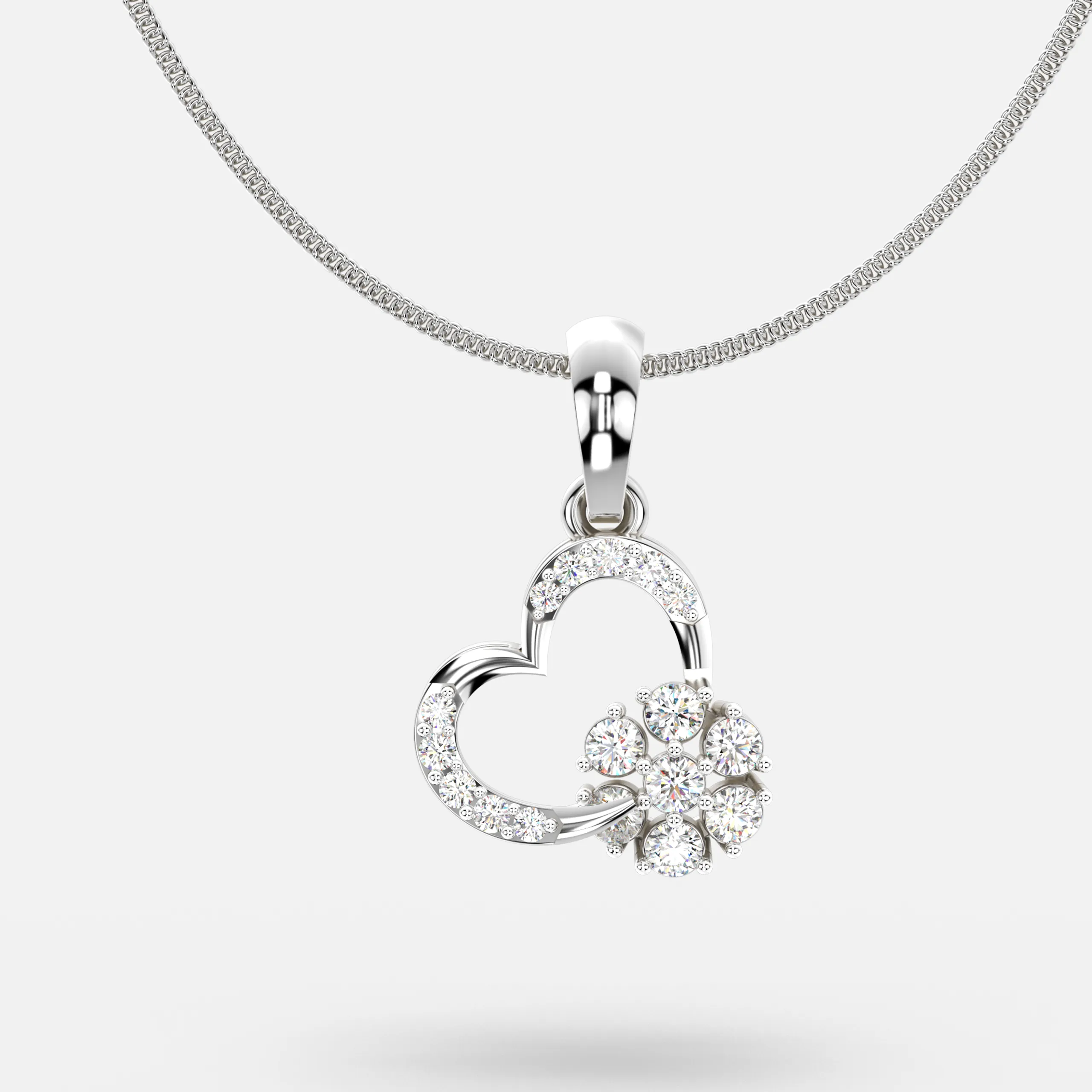 Bloom Heart Diamond Pendant