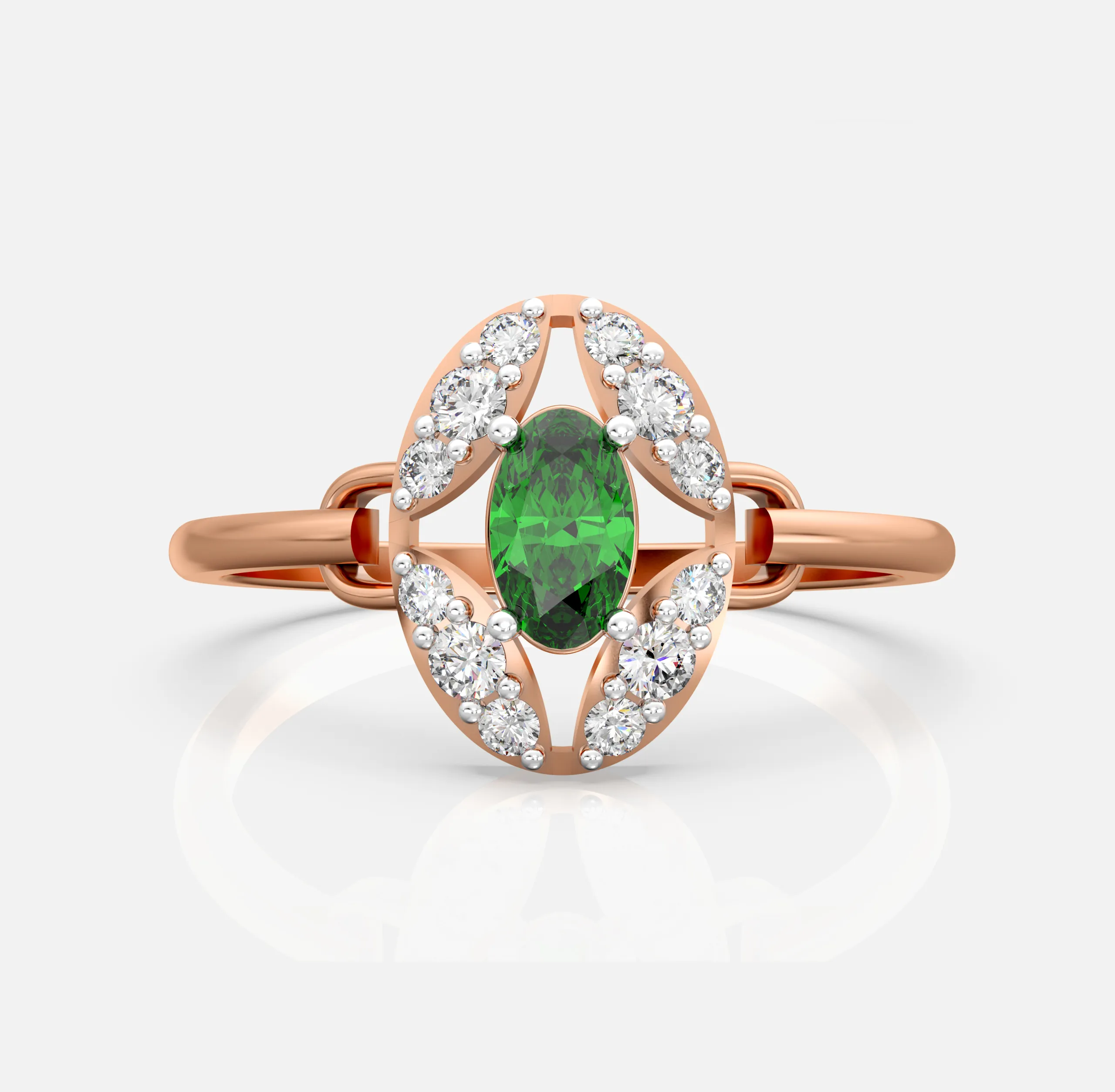 Eterna Oval Halo Ring