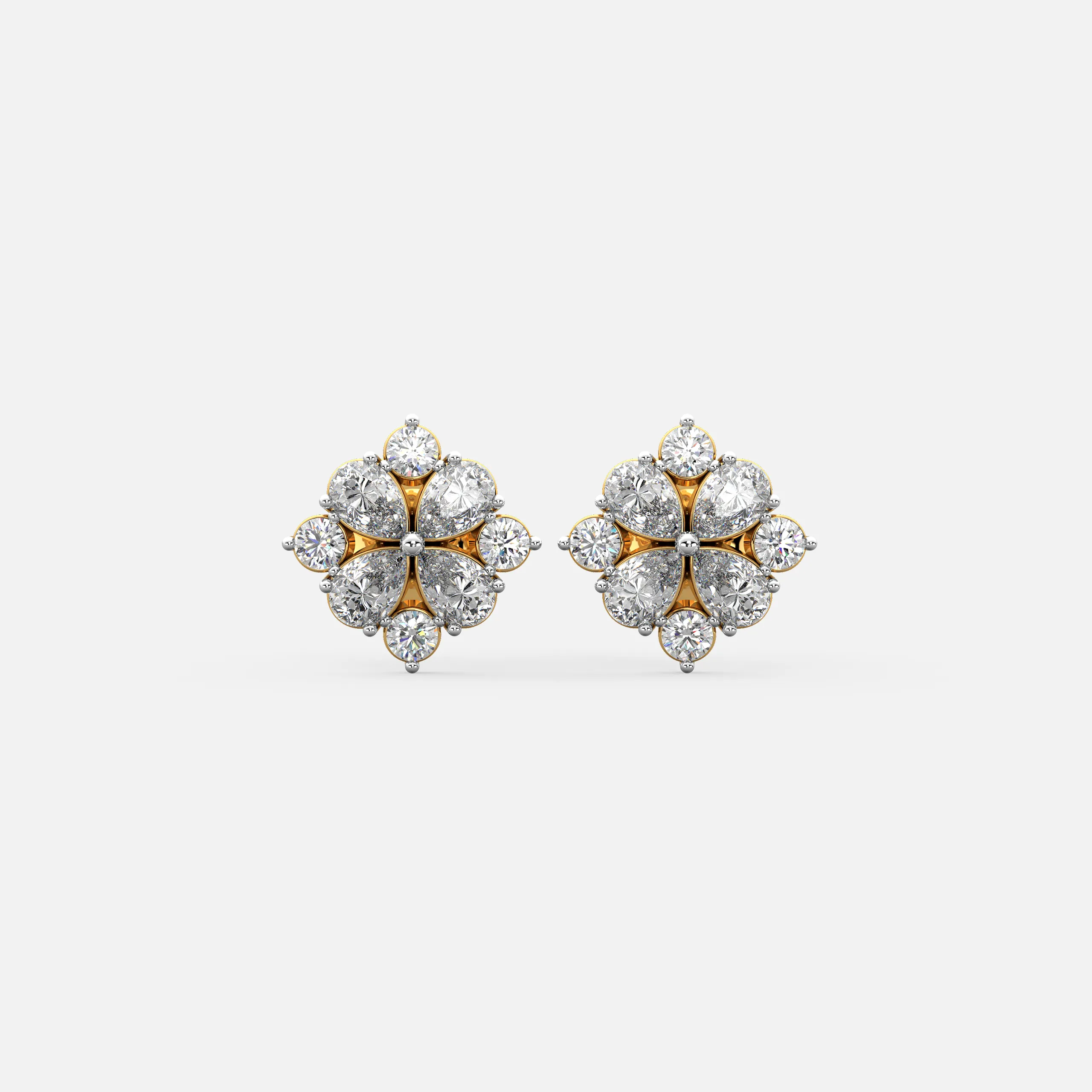 Floral Halo Diamond Studs