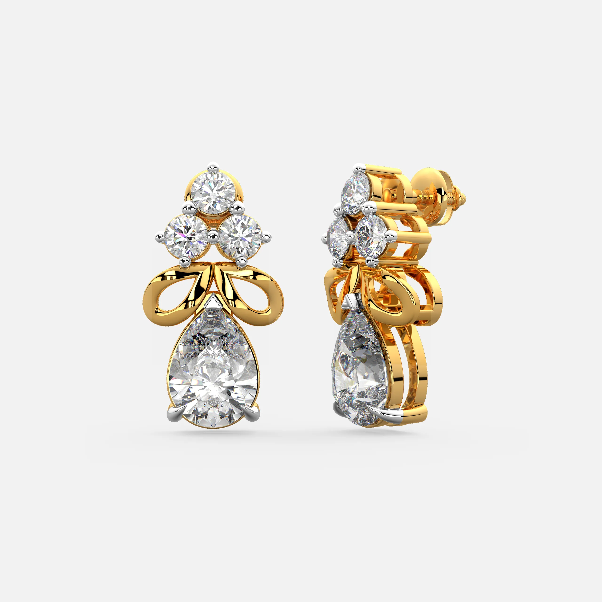Tiered Drop Diamond Earrings