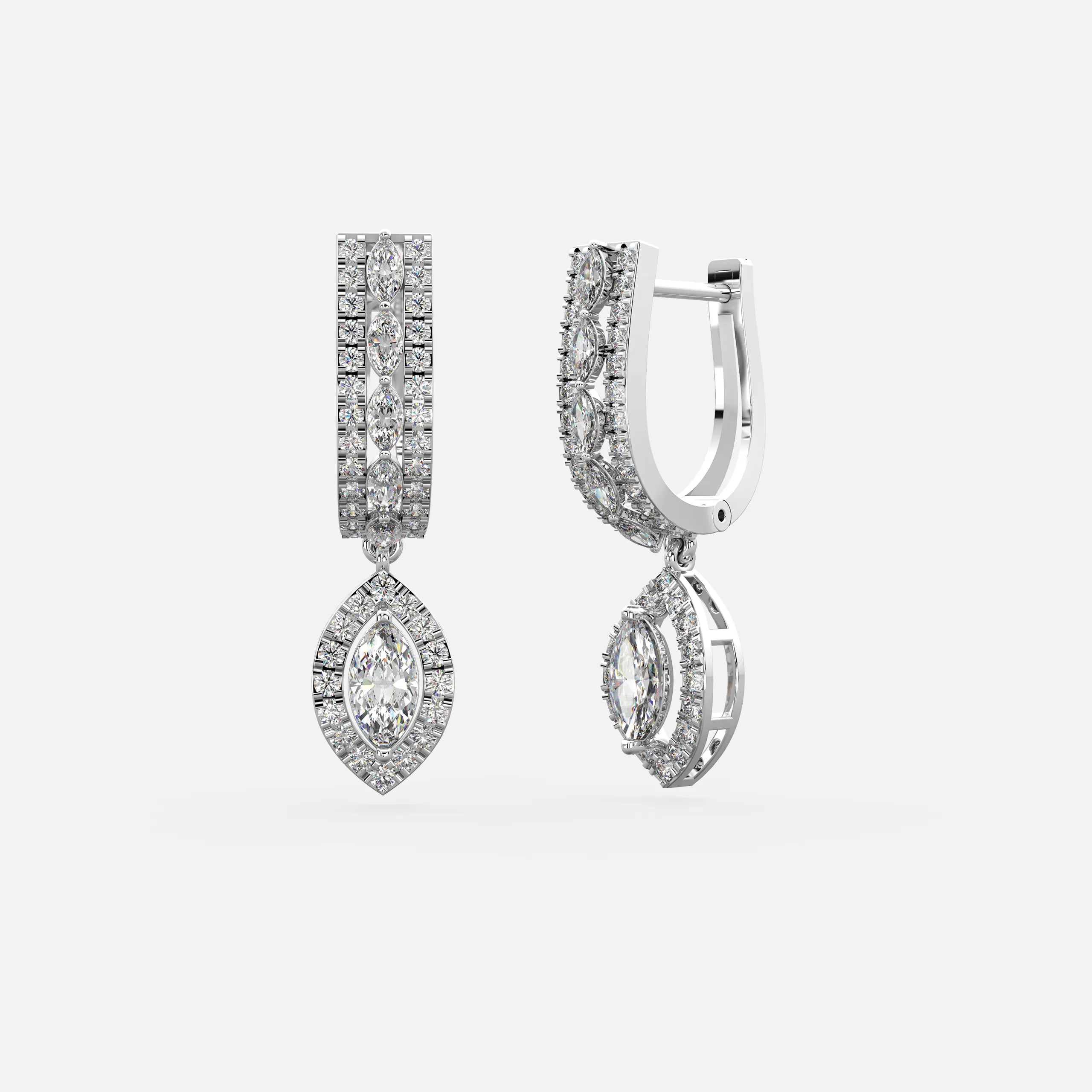 Diamond Marquise Drop Earrings