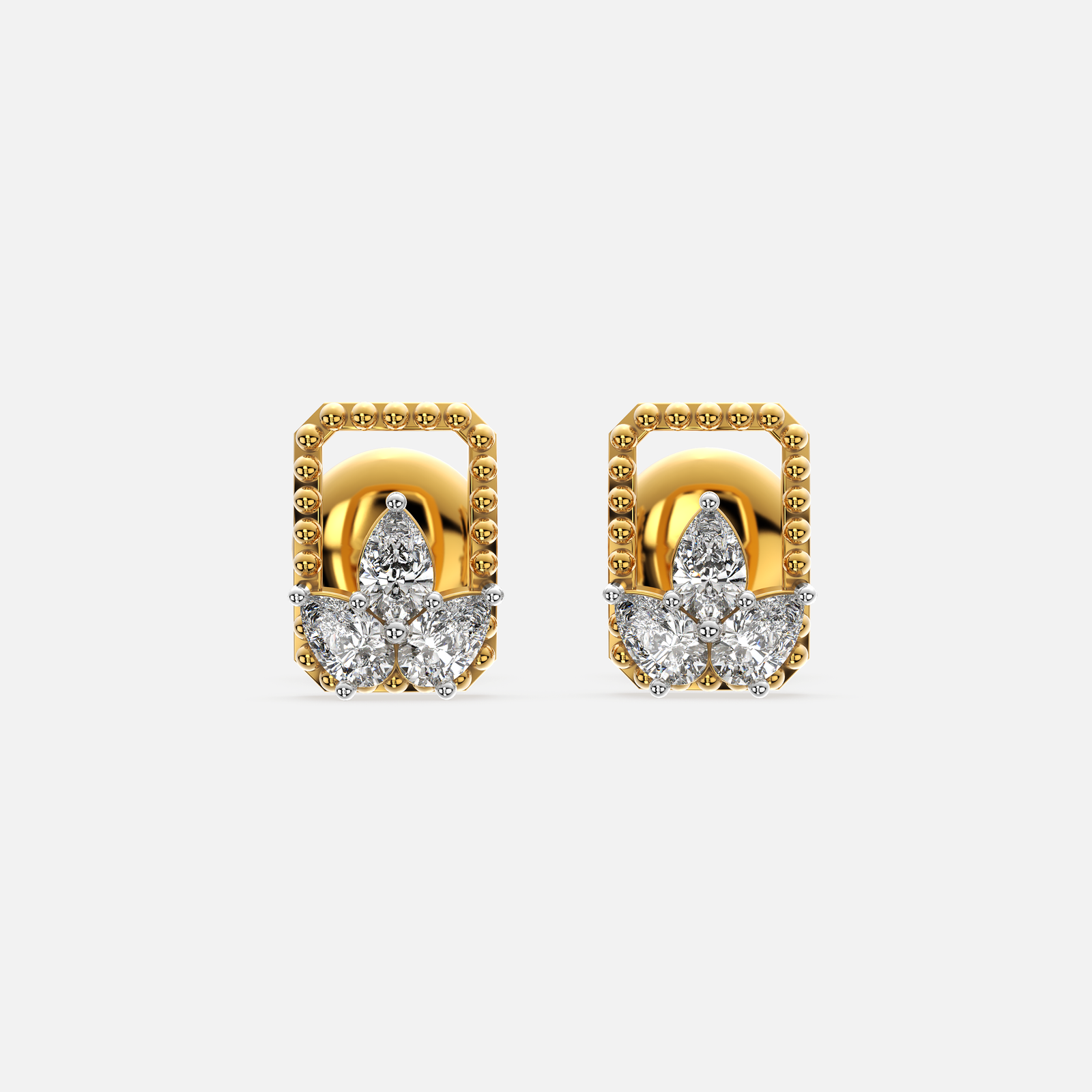 Petal Frame Diamond Earrings