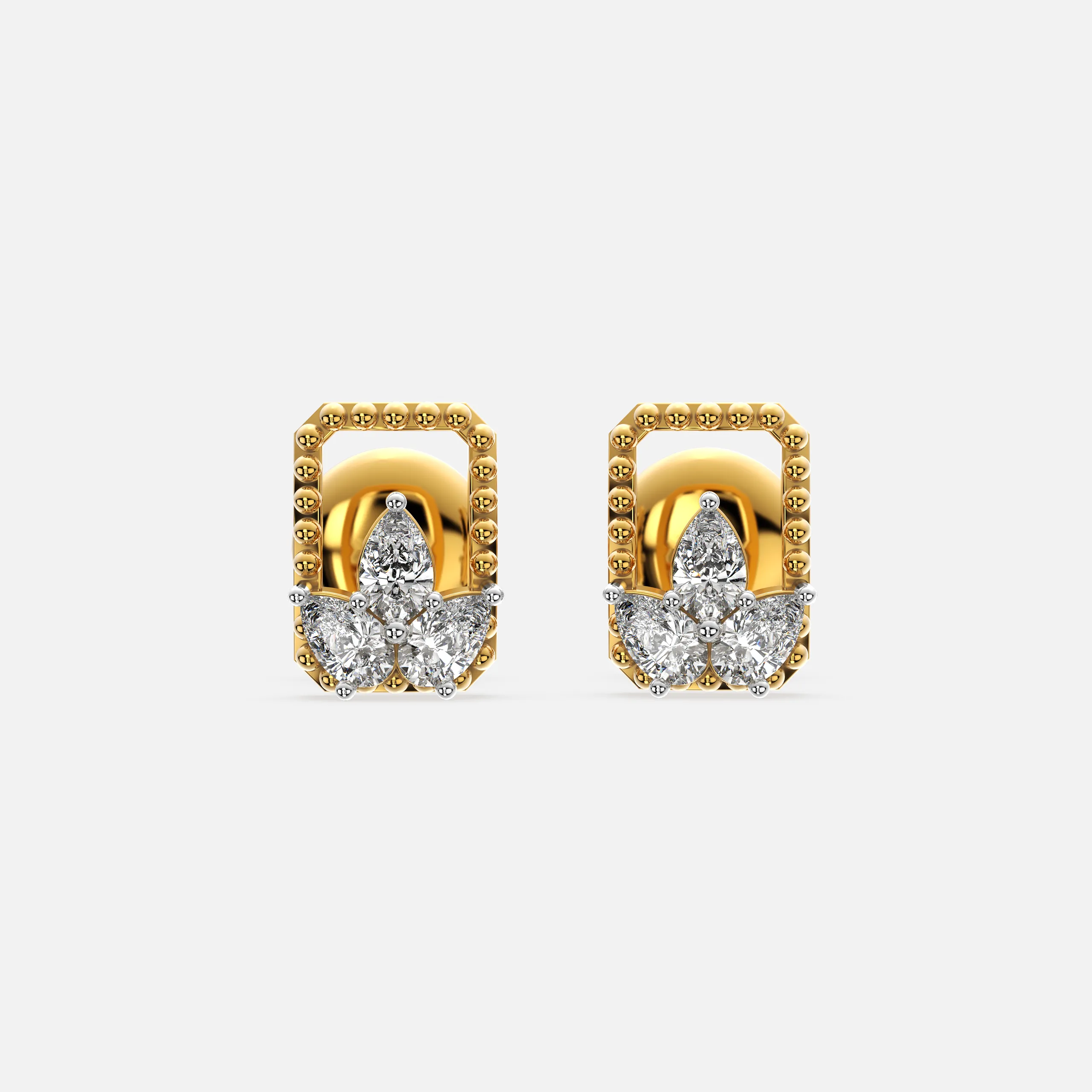 Petal Frame Diamond Earrings