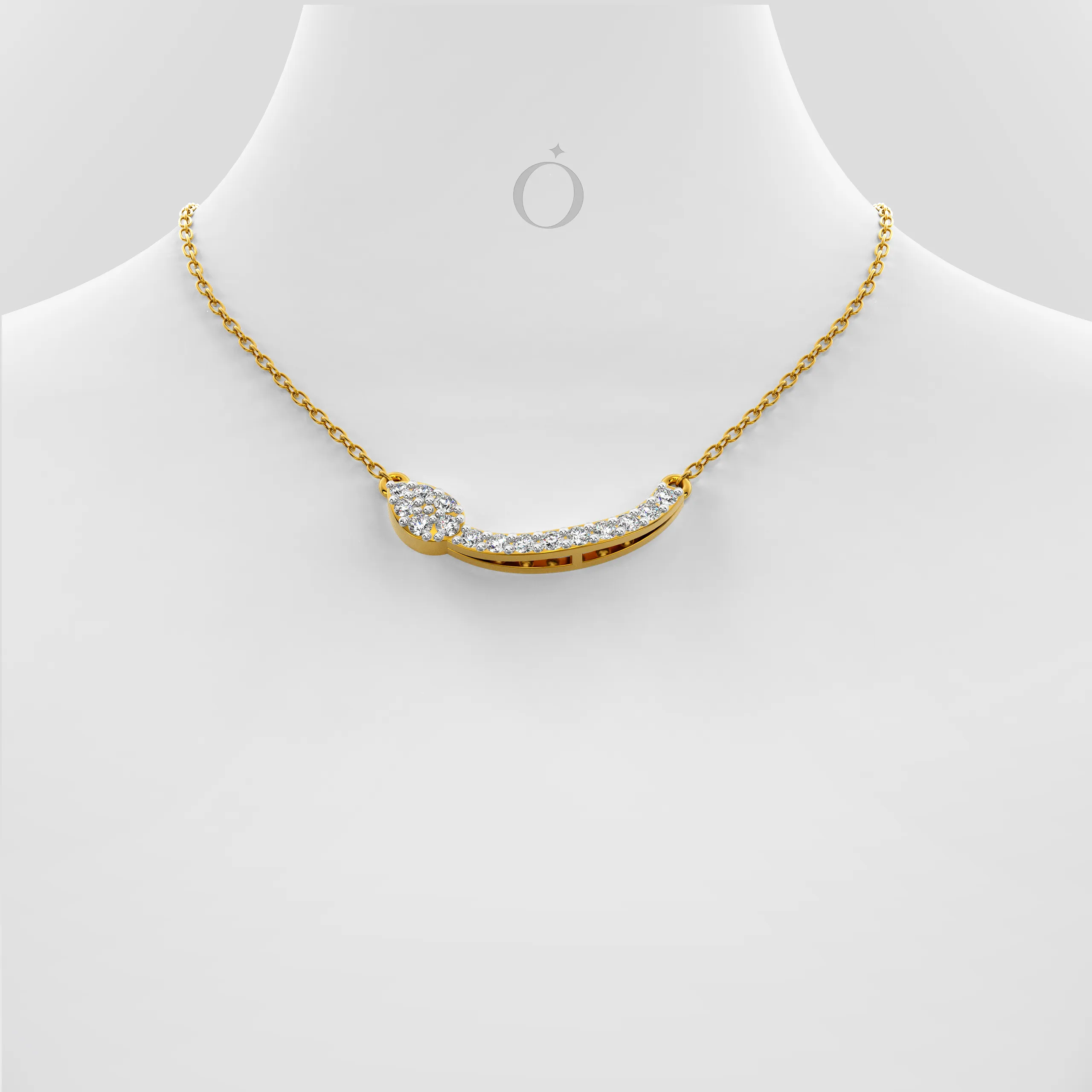 Floral Curve Diamond Necklace