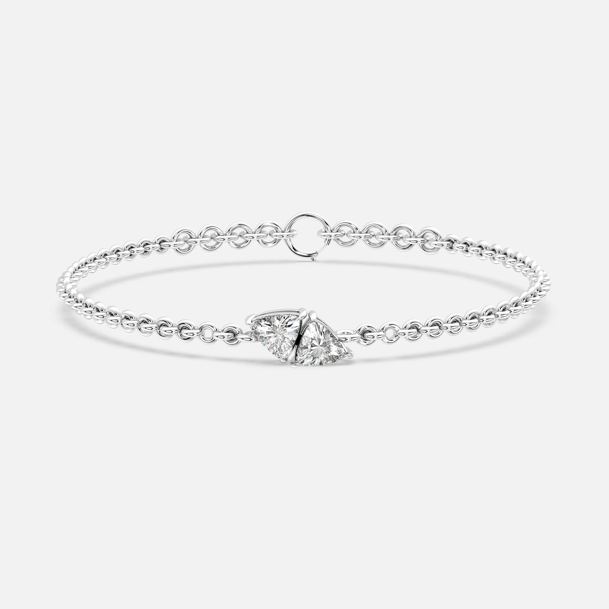 Trillion Duo Diamond Link Bracelet