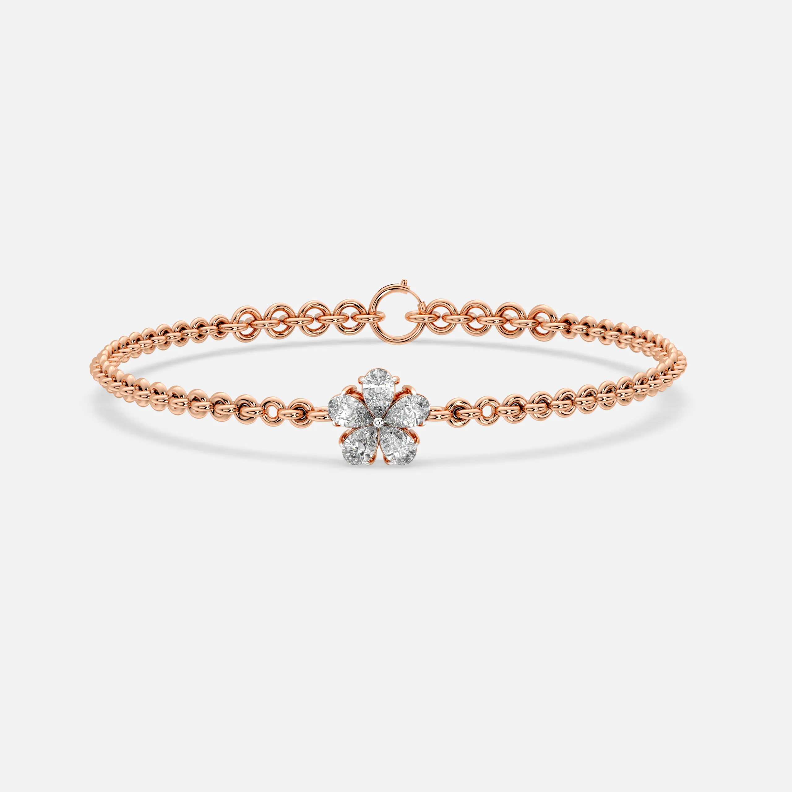 Floral Halo Diamond Bracelet