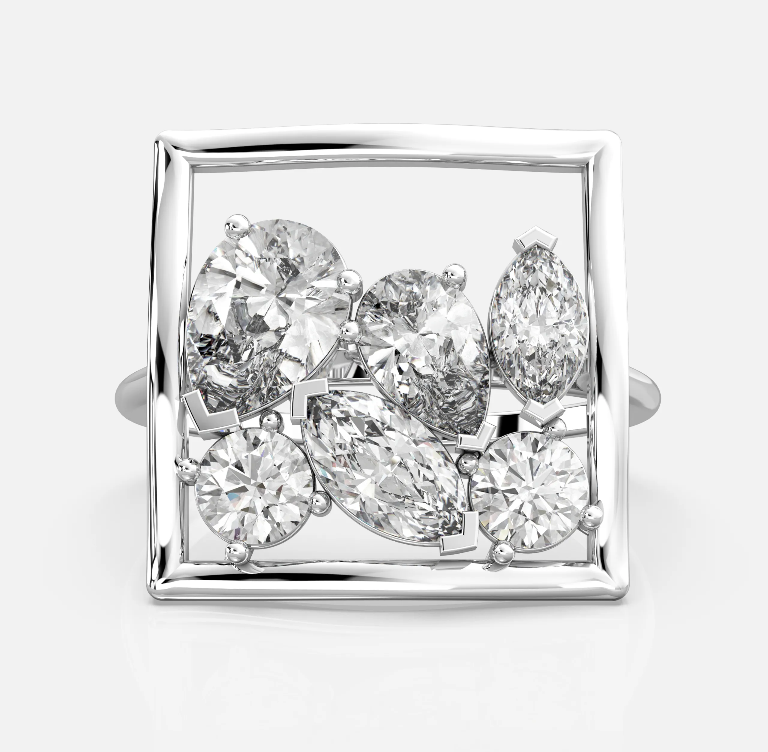 Framed Bloom Diamond Ring