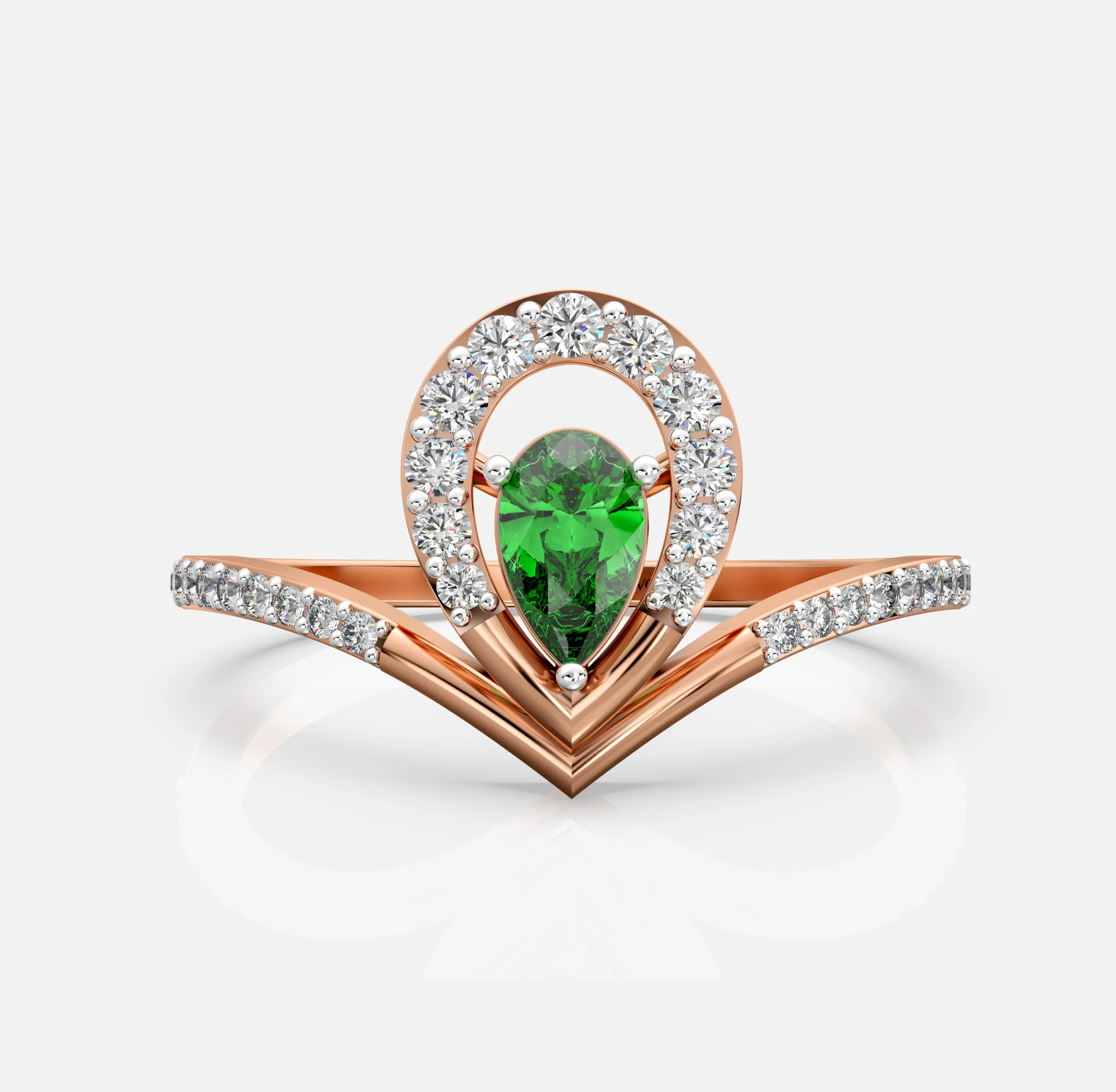 Aurora Teardrop Halo Ring