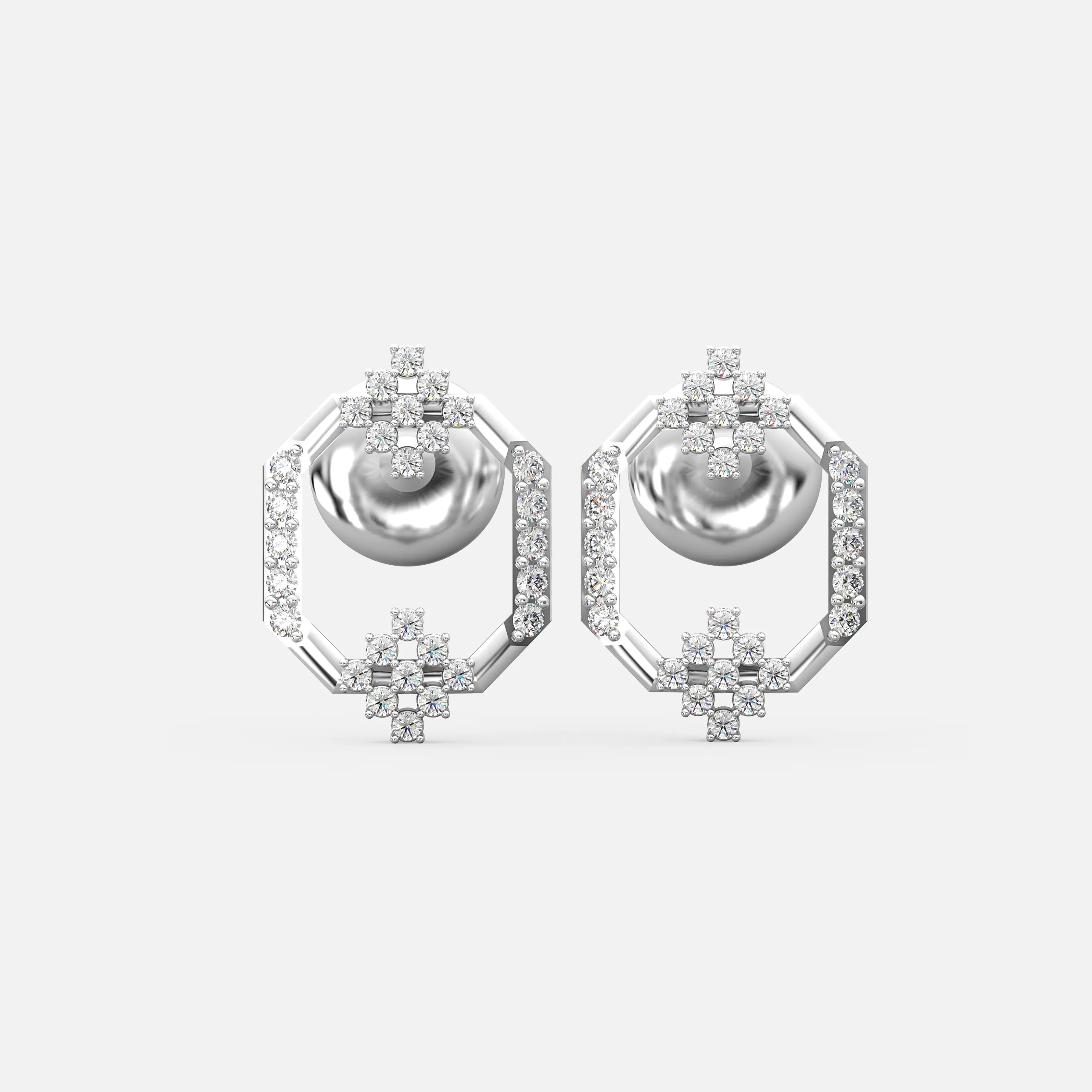 Diamond Halo Drop Frame Studs