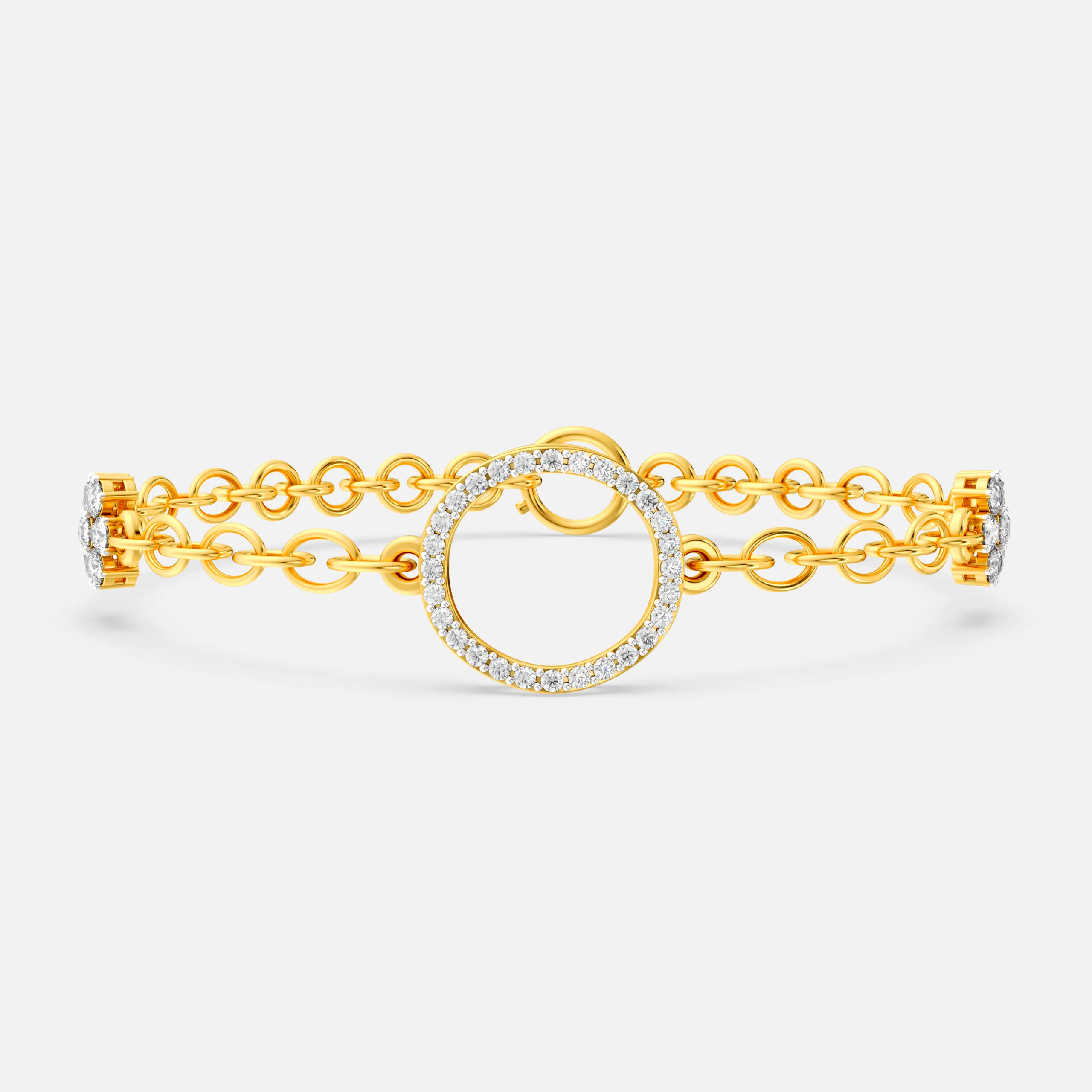 Floral Circle Diamond Bracelet