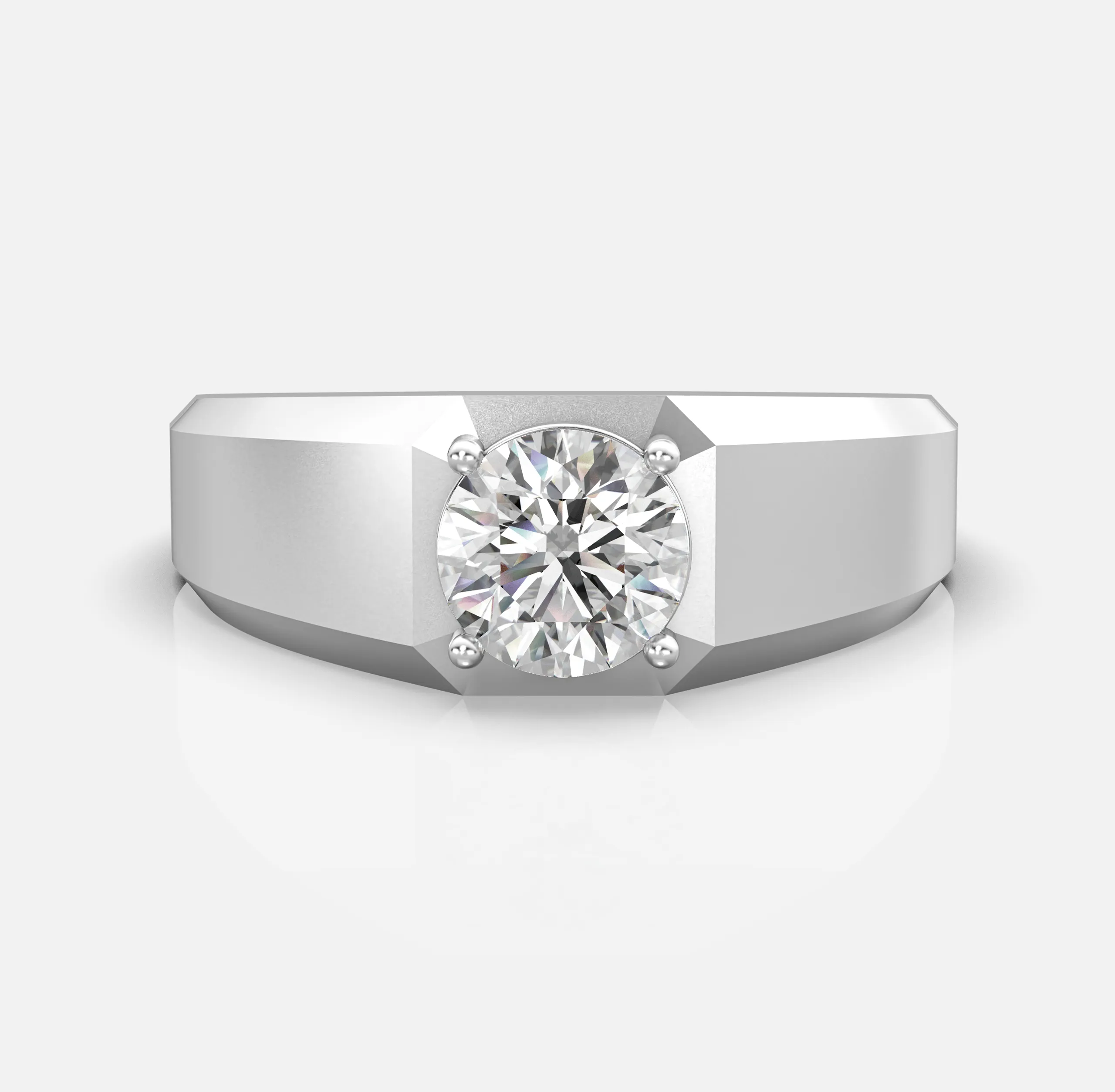 Facet Crown Diamond Ring