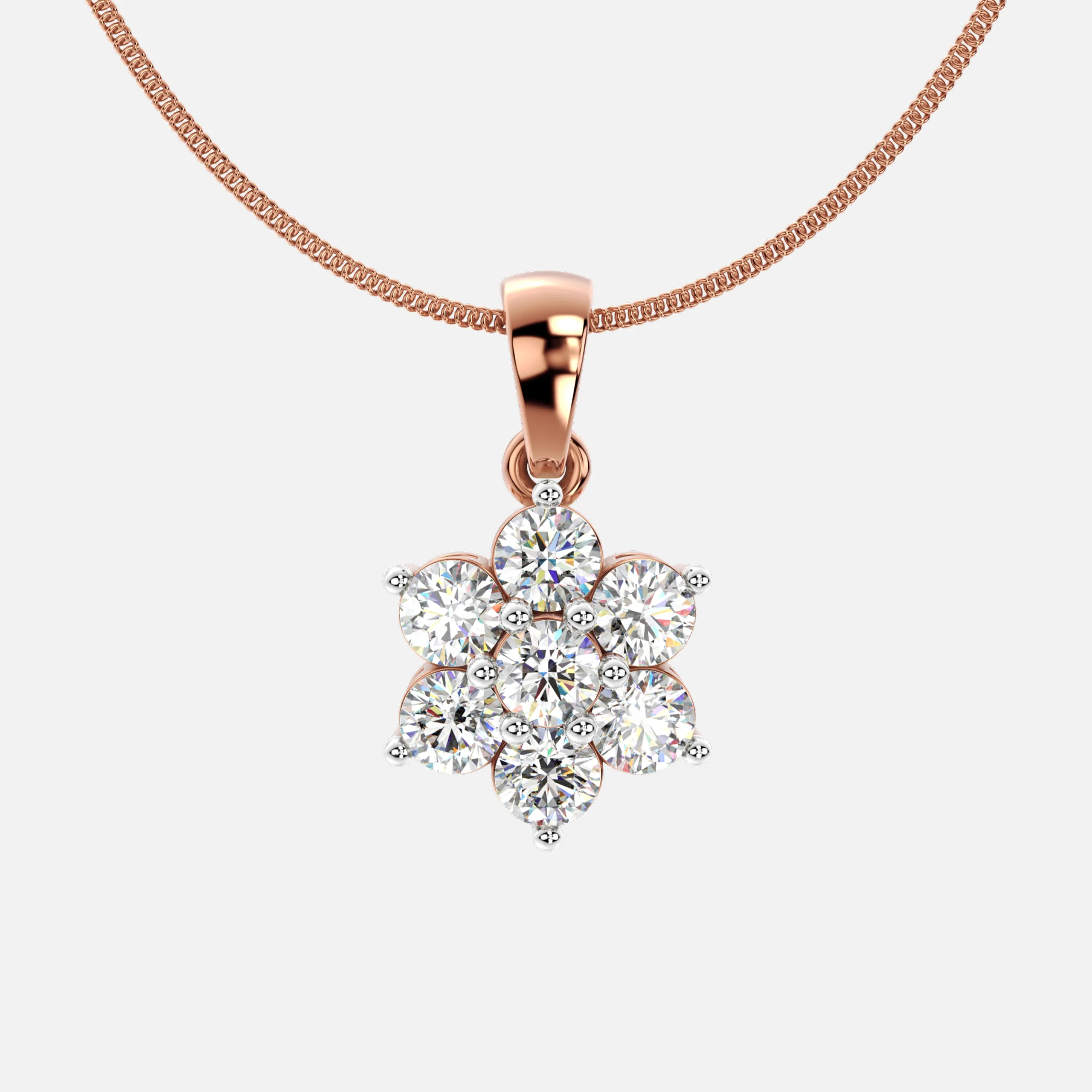 Petal-Style Diamond Pendant