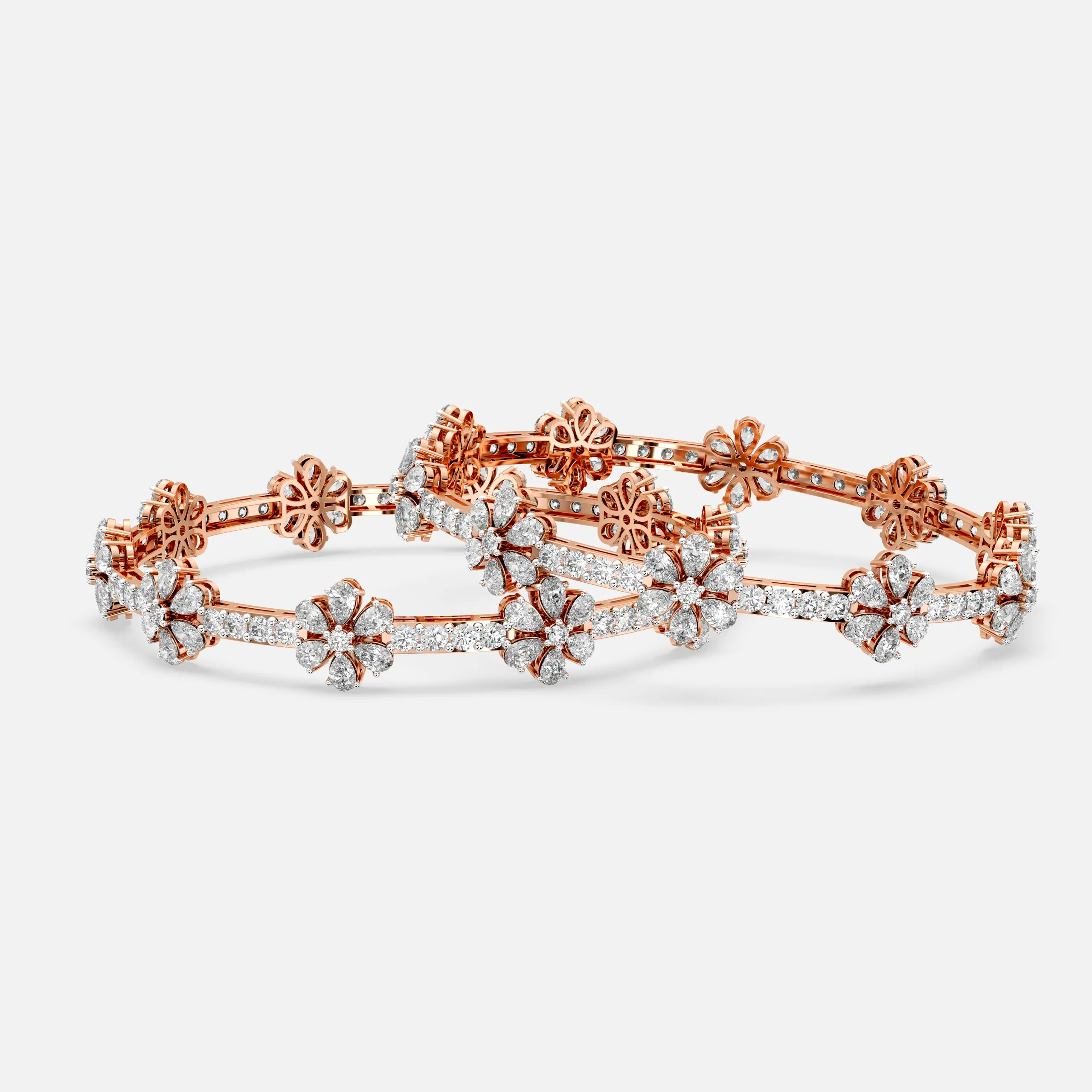 Petal Glint Diamond Bangle (1 Pcs.)