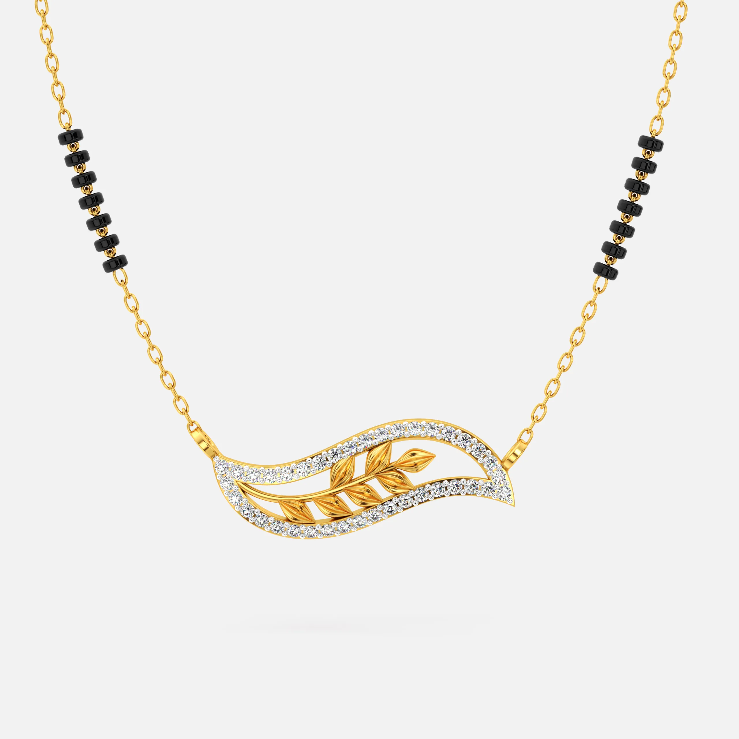 Leaf Wave Diamond Mangalsutra