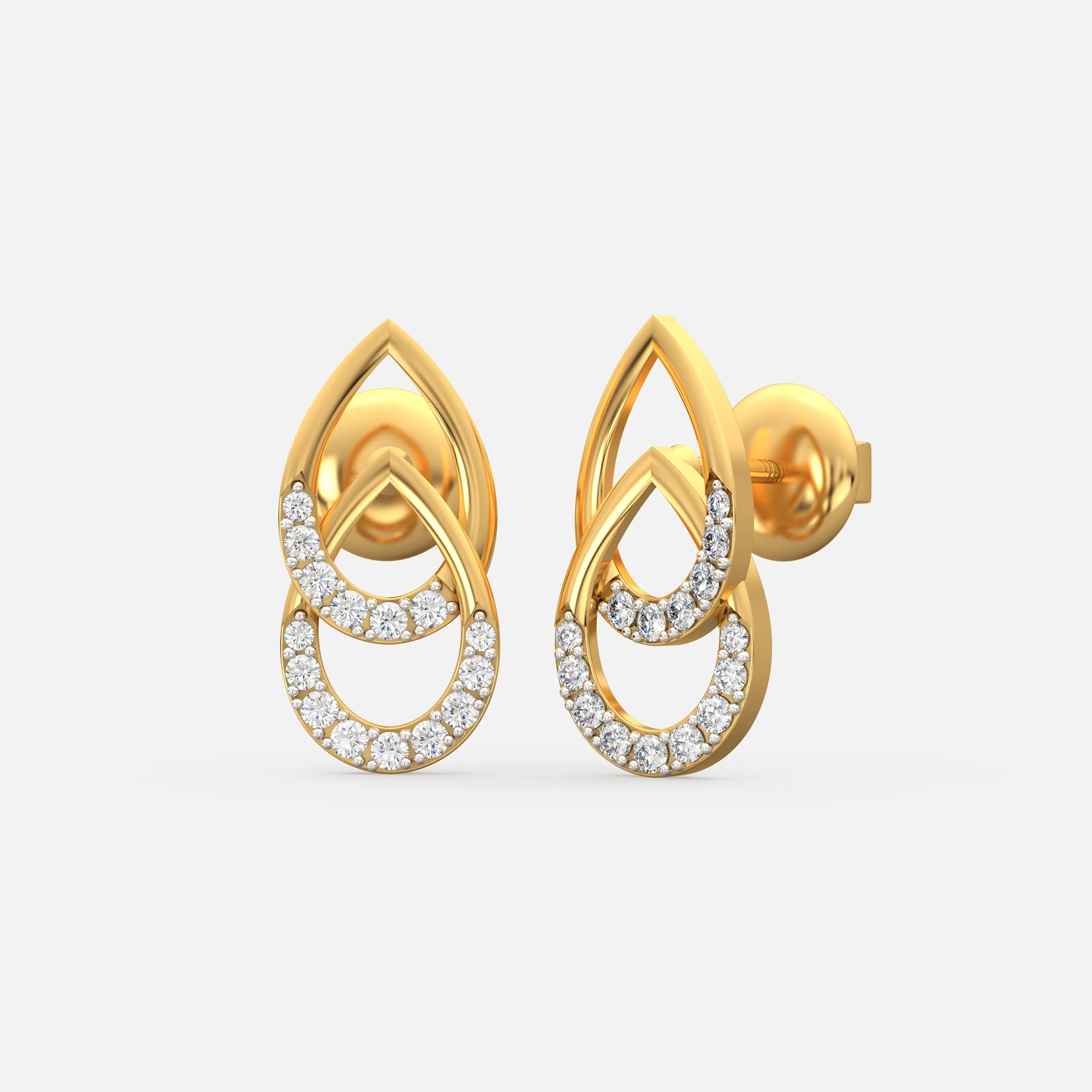 Linked Teardrop Diamond Earrings