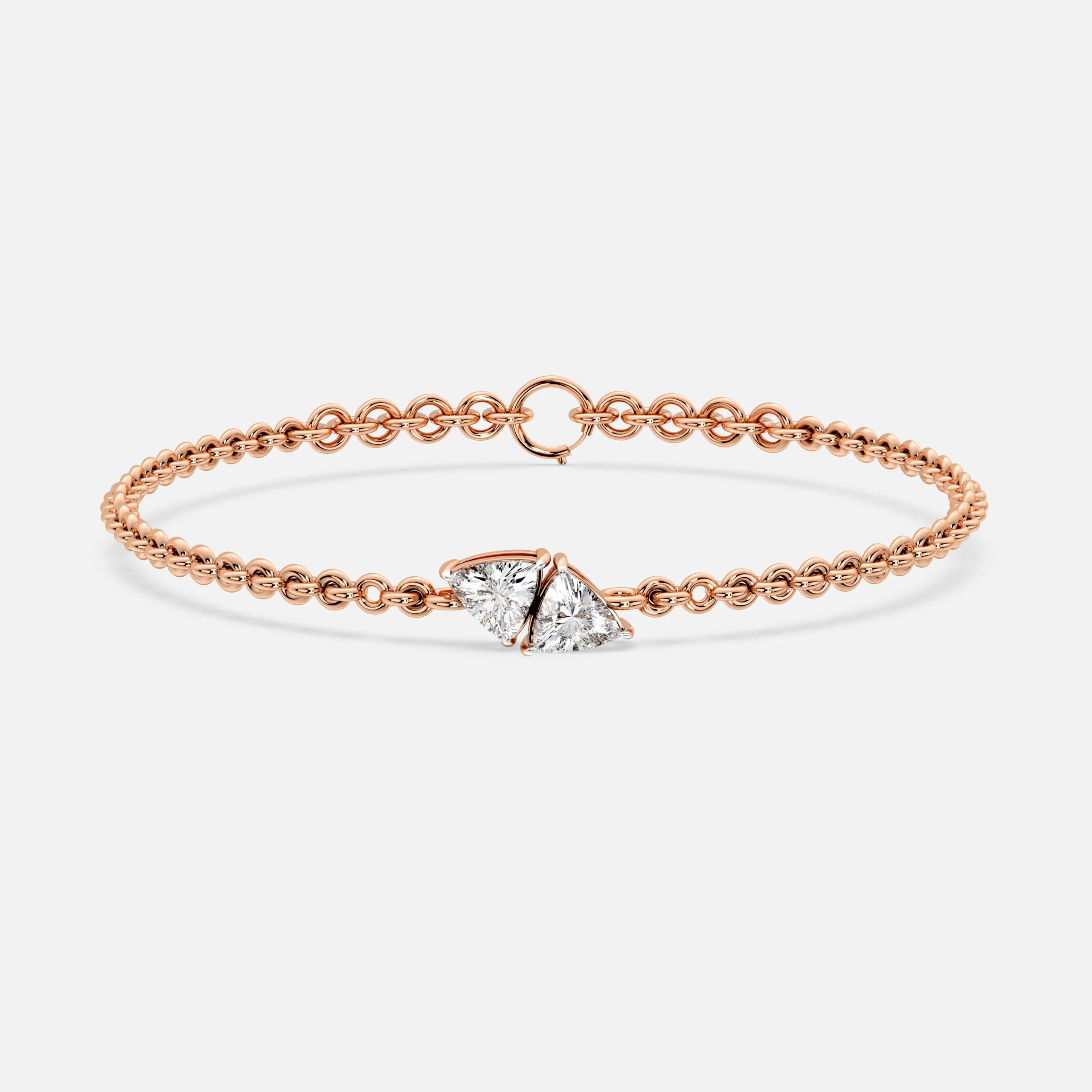 Trillion Duo Diamond Link Bracelet