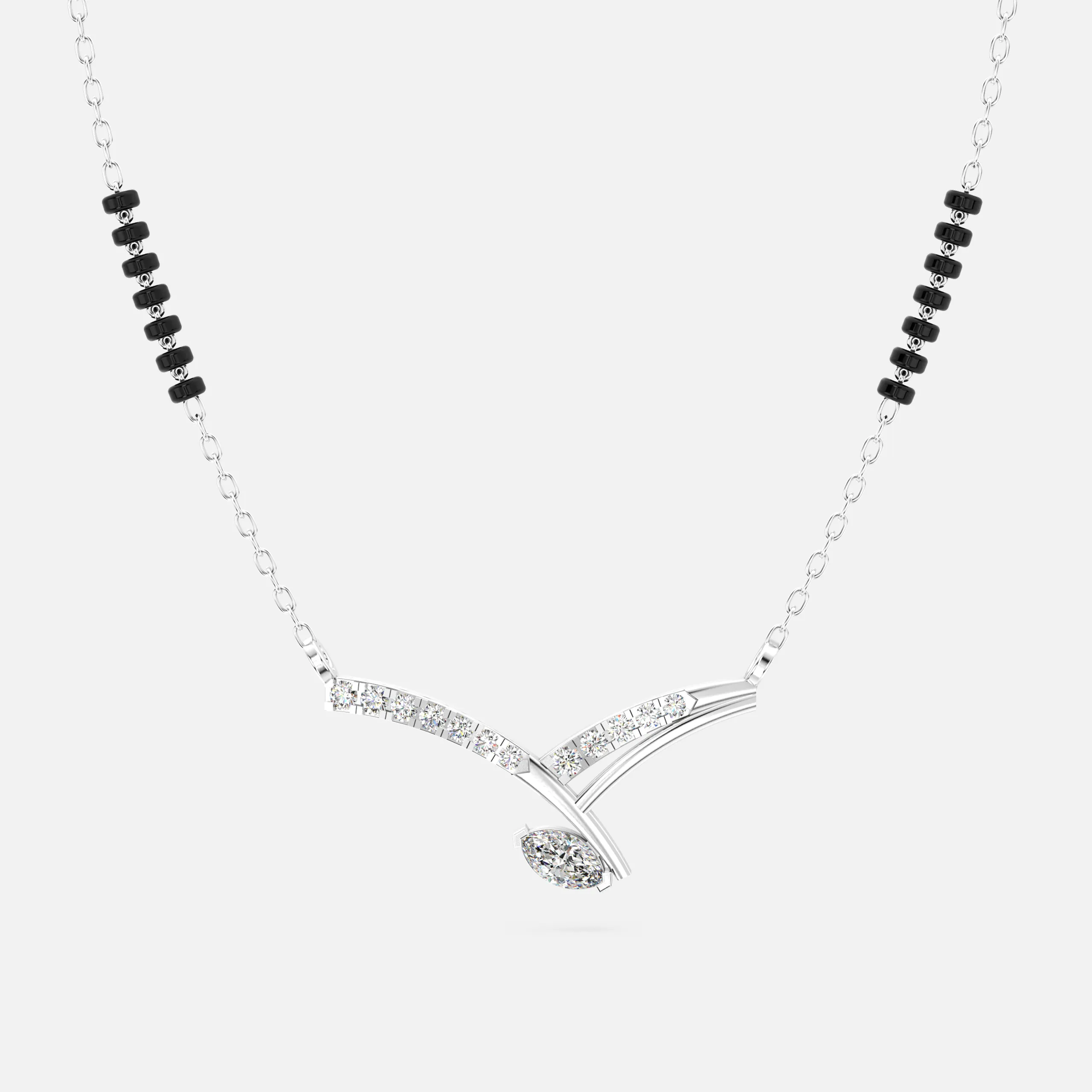 Diamond V-Leaf Mangalsutra