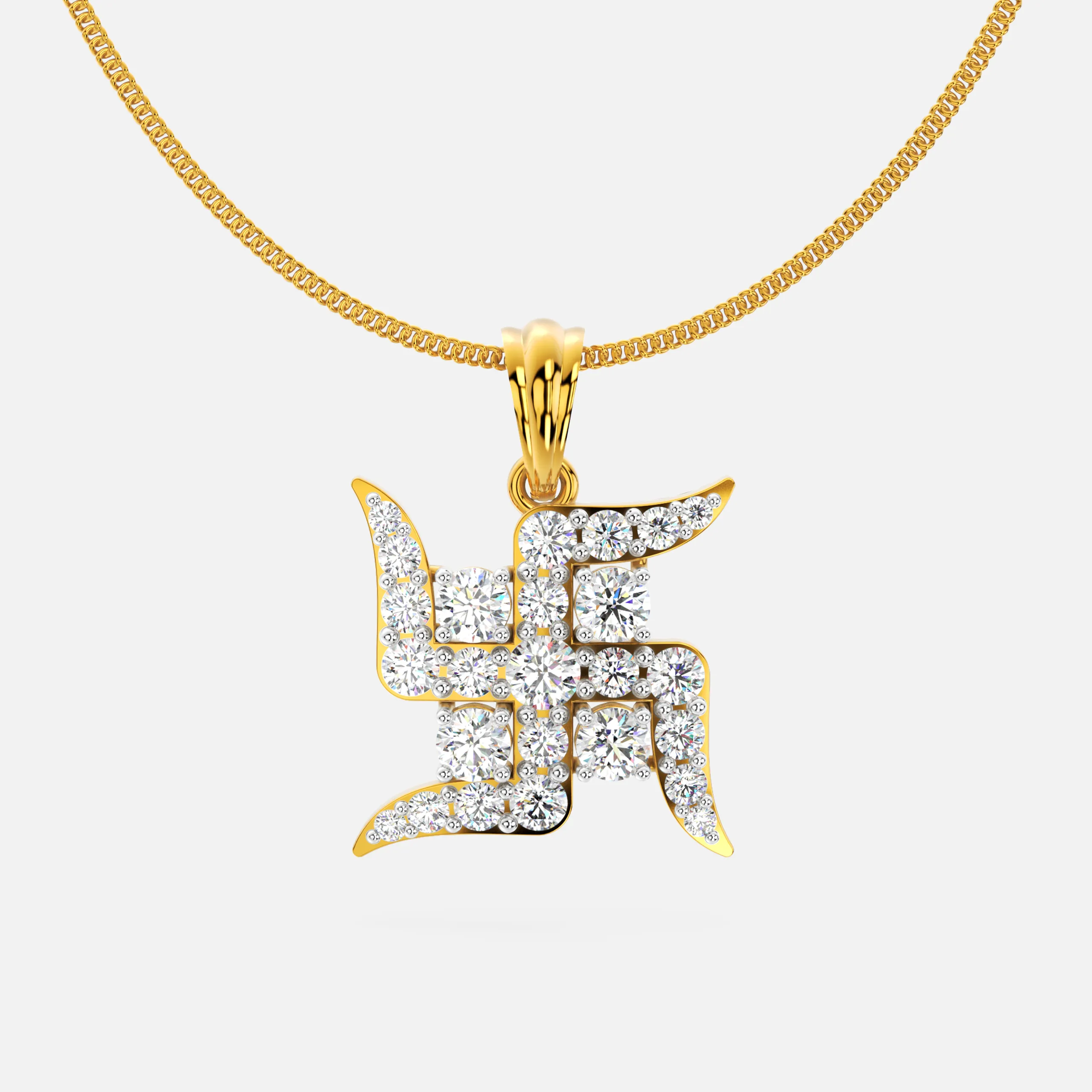 Divine Swastik Diamond Pendant