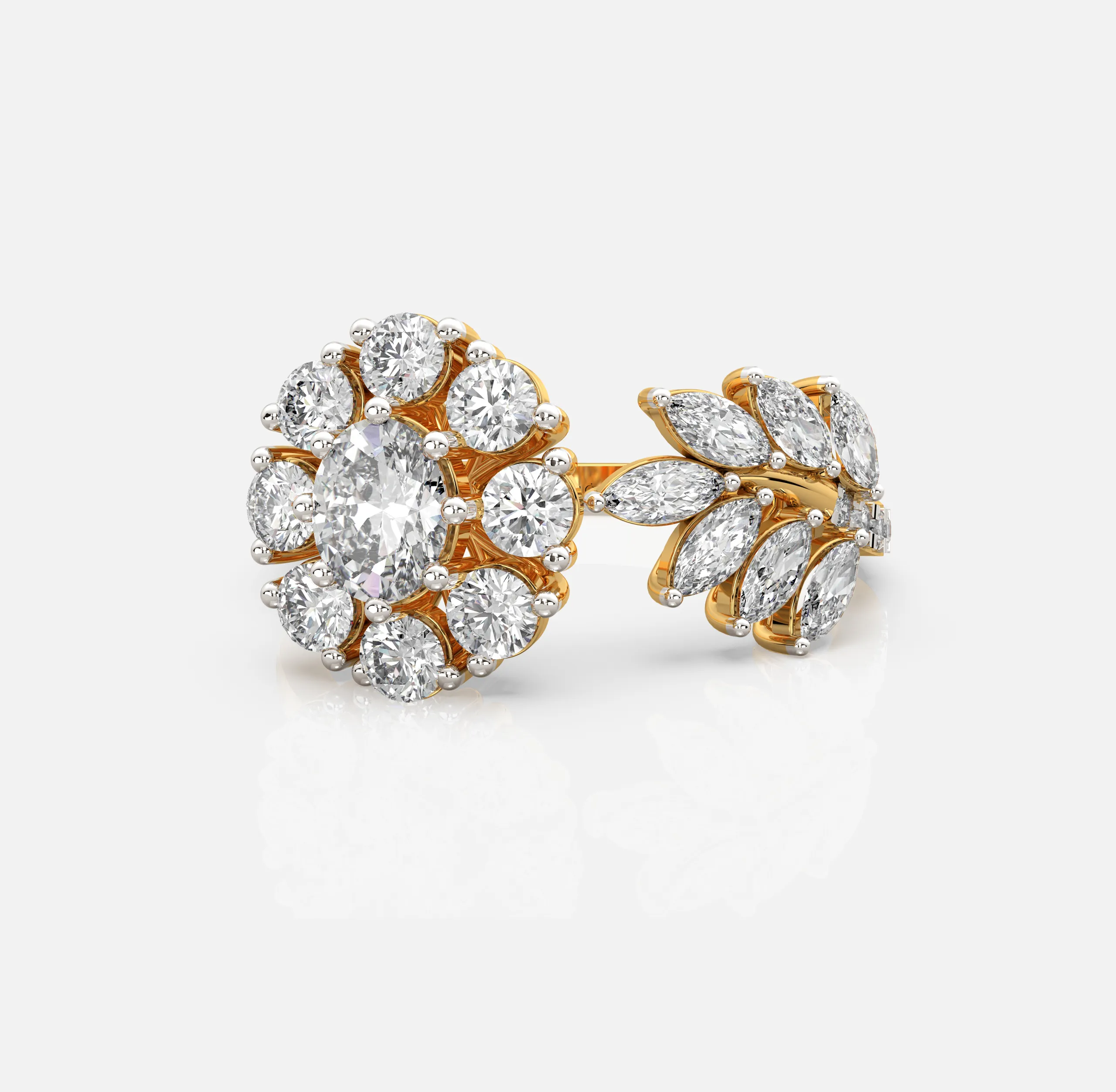 Floral Burst Diamond Ring