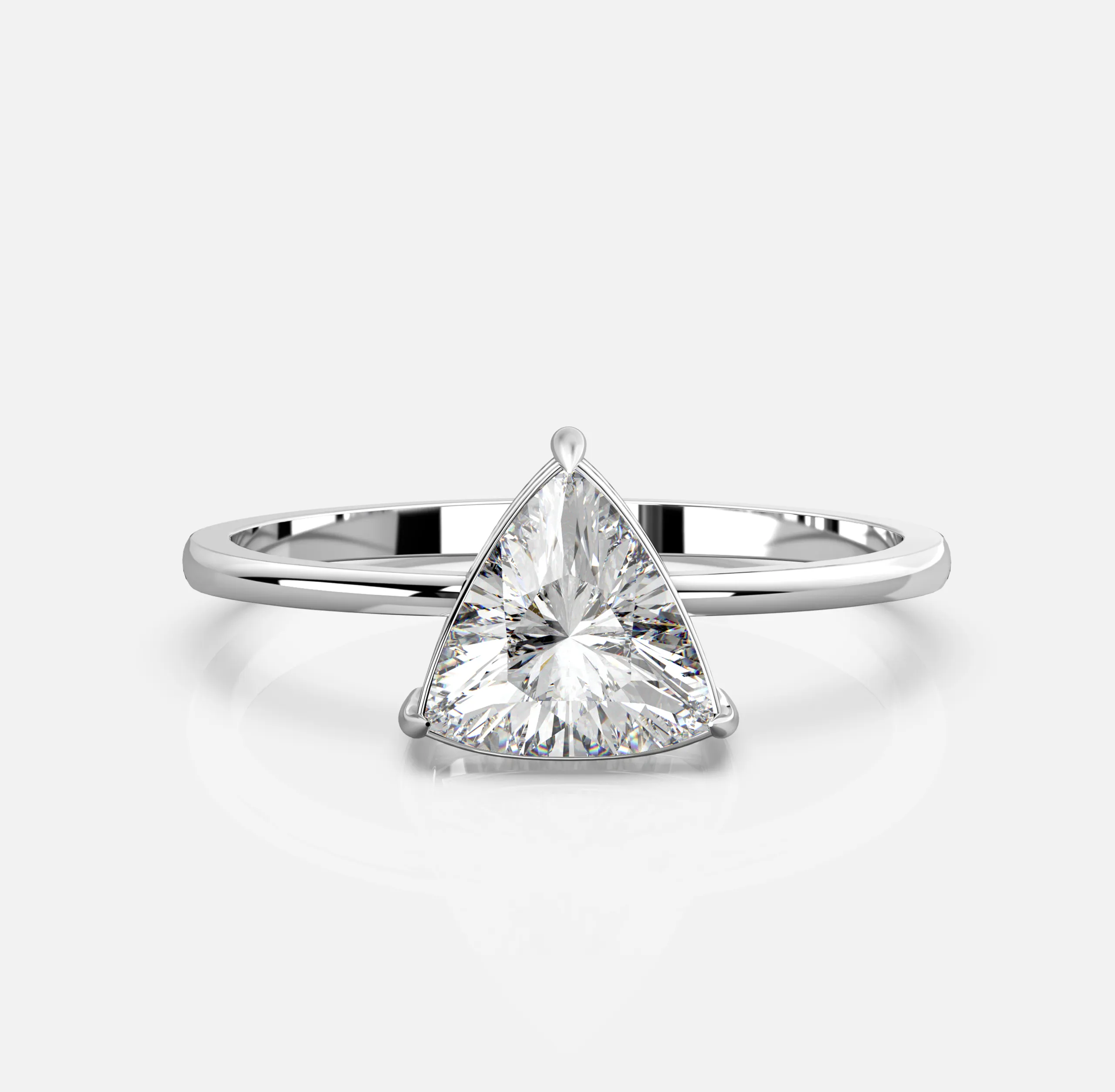 Trillion-cut Solitaire Ring